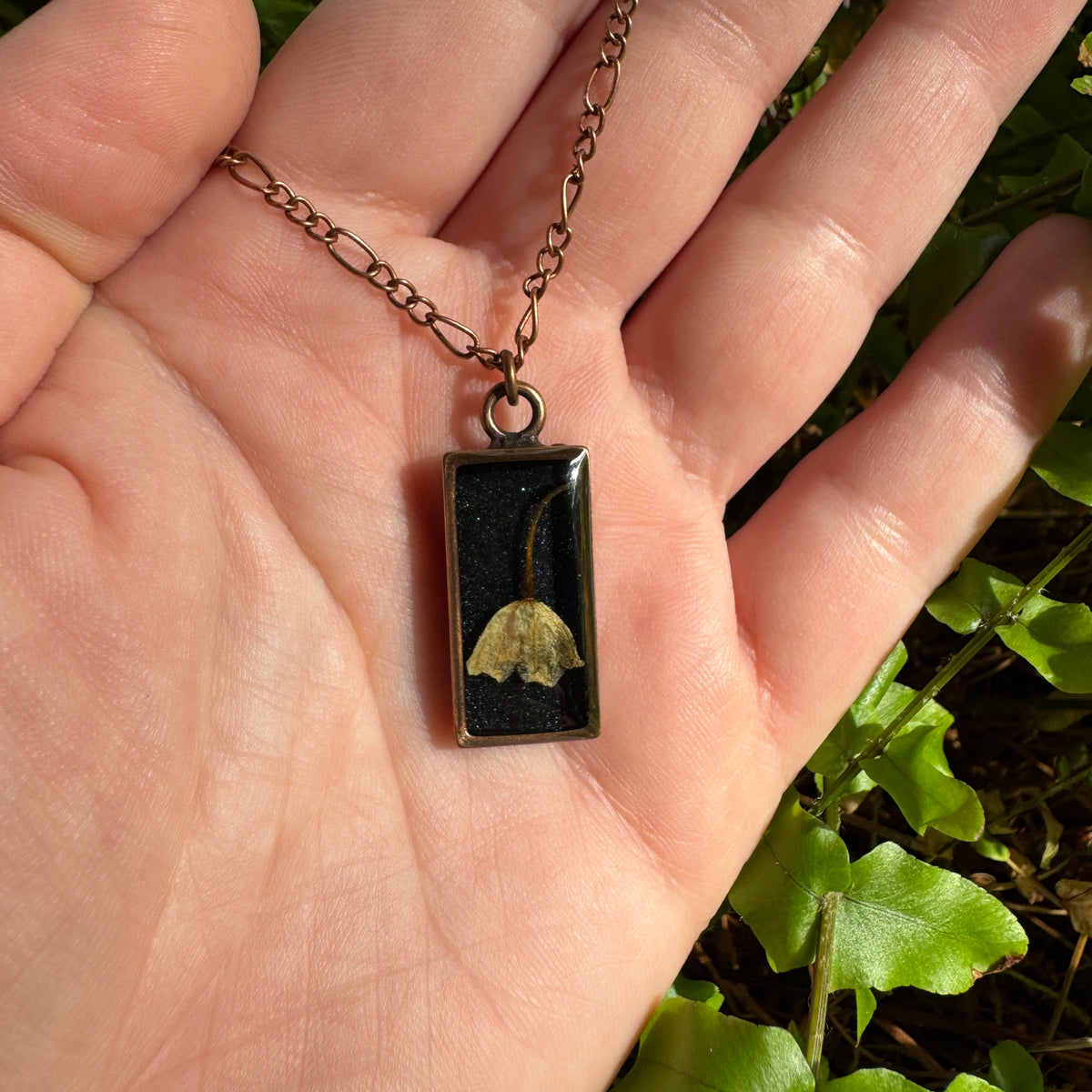Lily of the Valley Necklace | Real Flower Resin Pendant