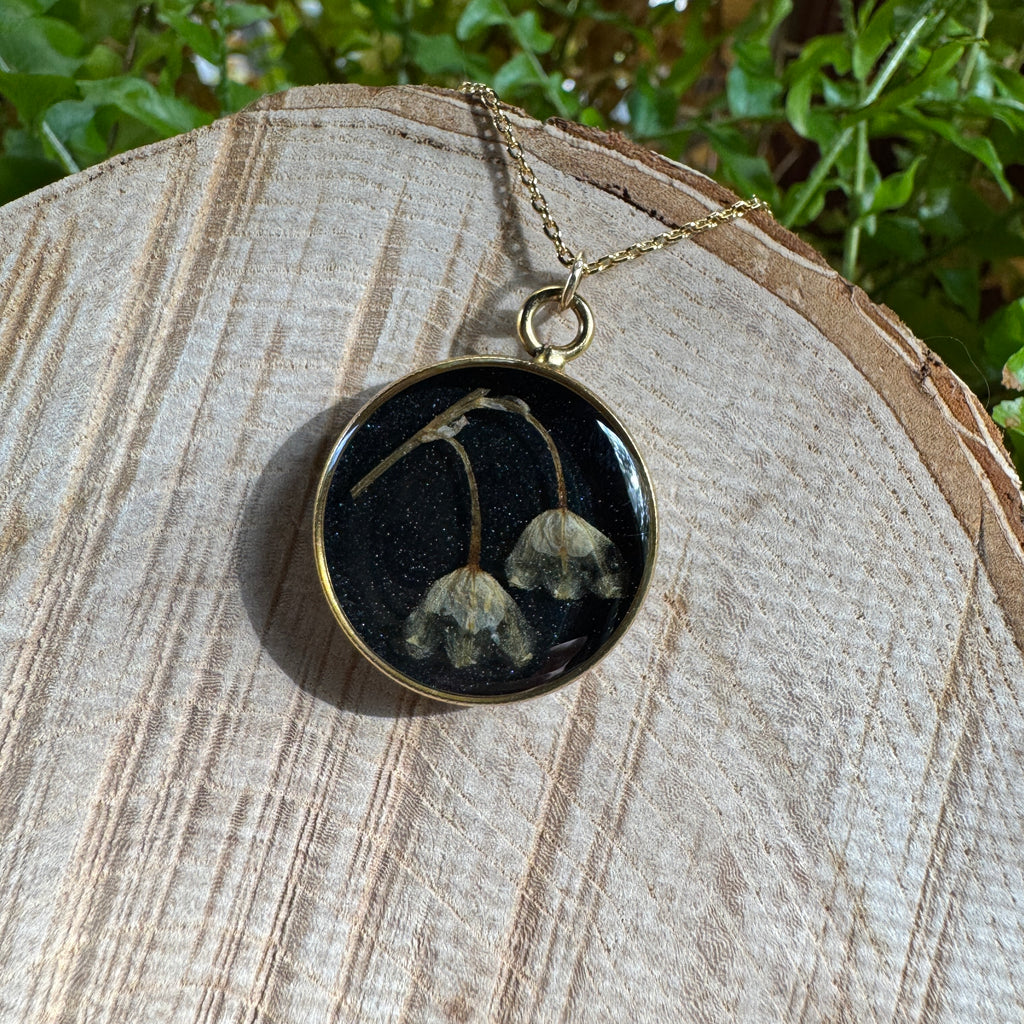 Lily of the Valley Necklace | Real Flower Resin Pendant