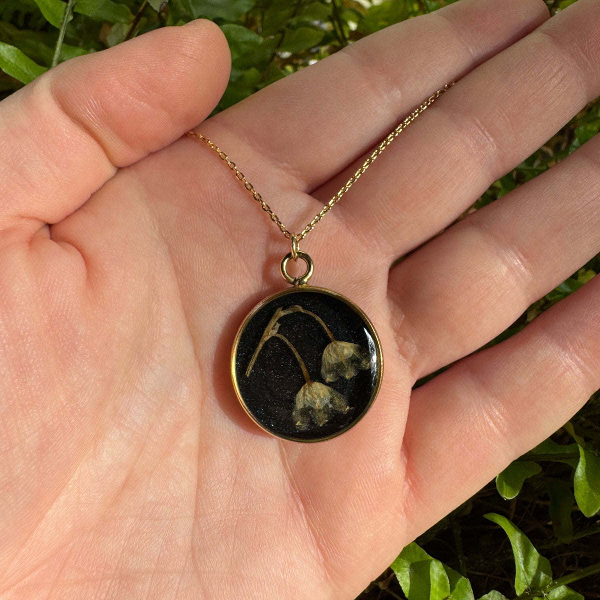 Lily of the Valley Necklace | Real Flower Resin Pendant