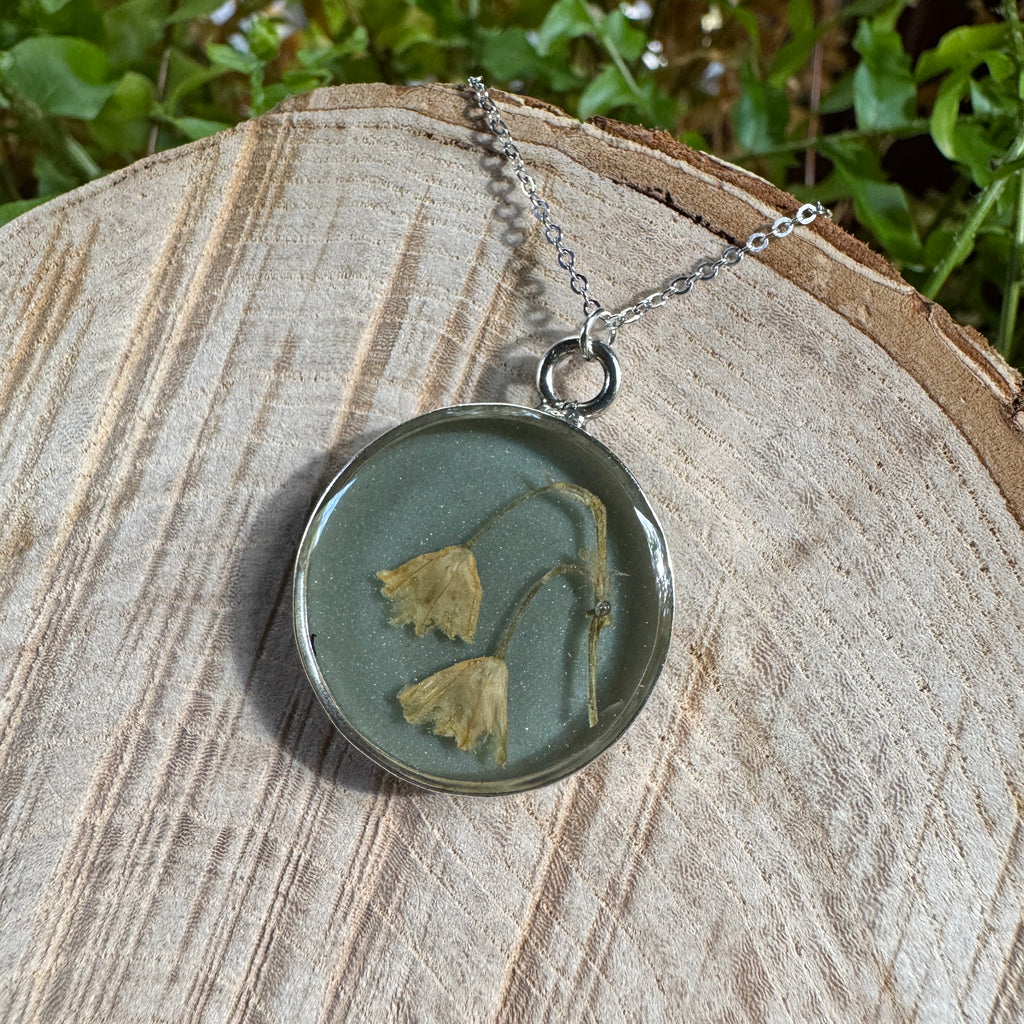 Lily of the Valley Necklace | Real Flower Resin Pendant