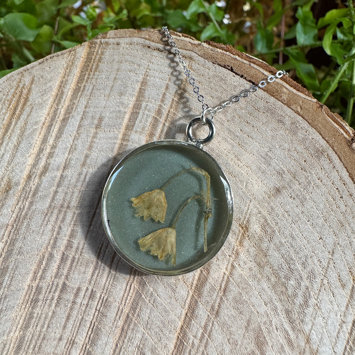 Lily of the Valley Necklace | Real Flower Resin Pendant