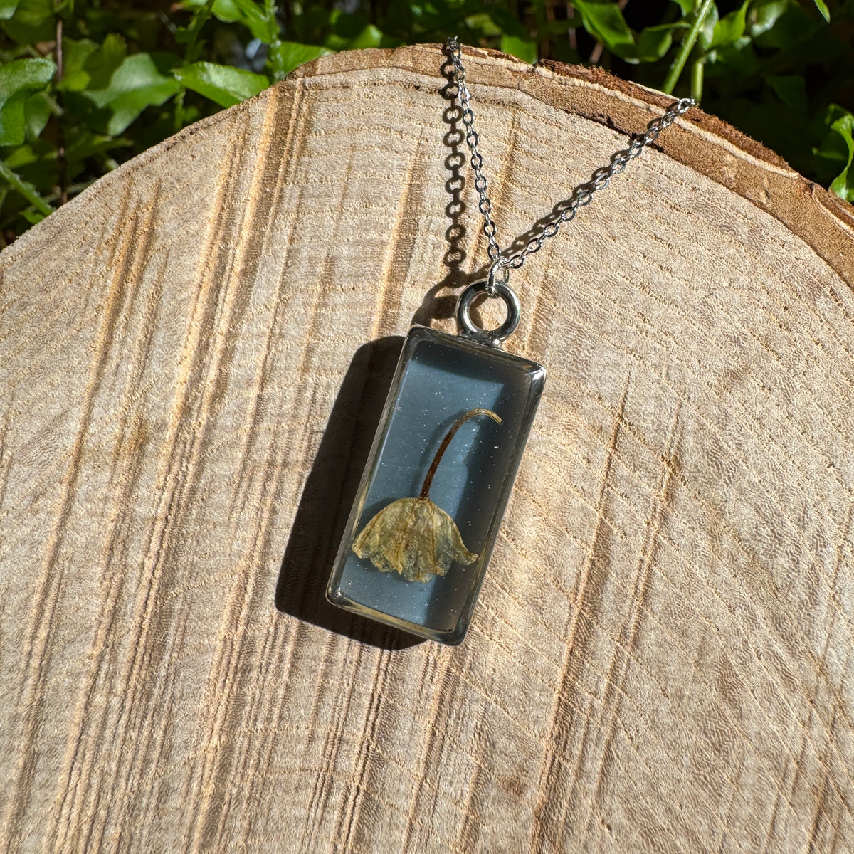 Lily of the Valley Necklace | Real Flower Resin Pendant