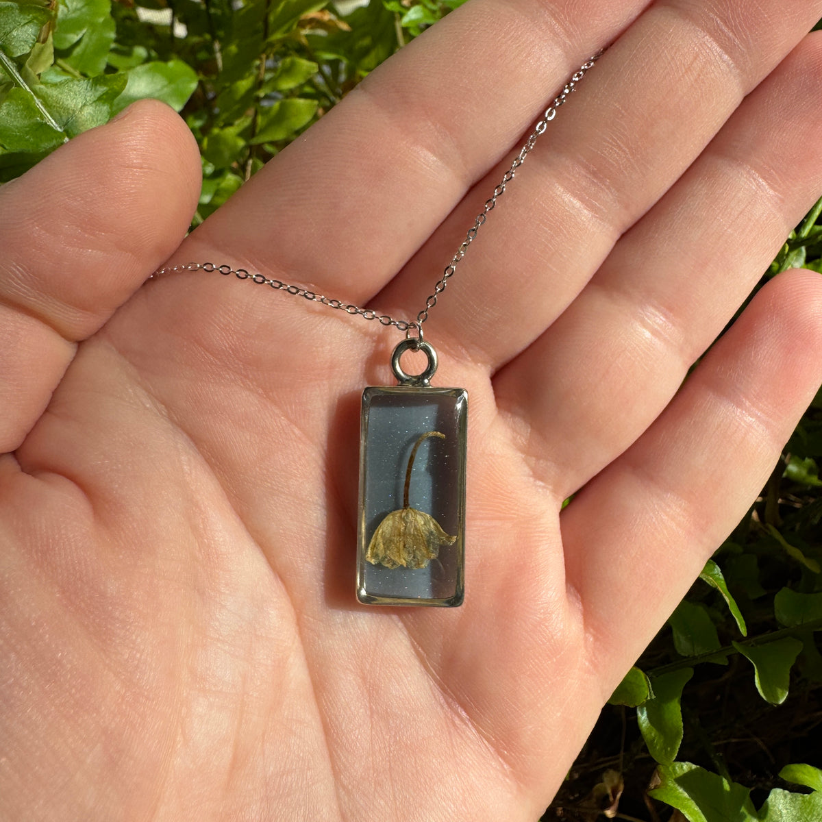 Lily of the Valley Necklace | Real Flower Resin Pendant