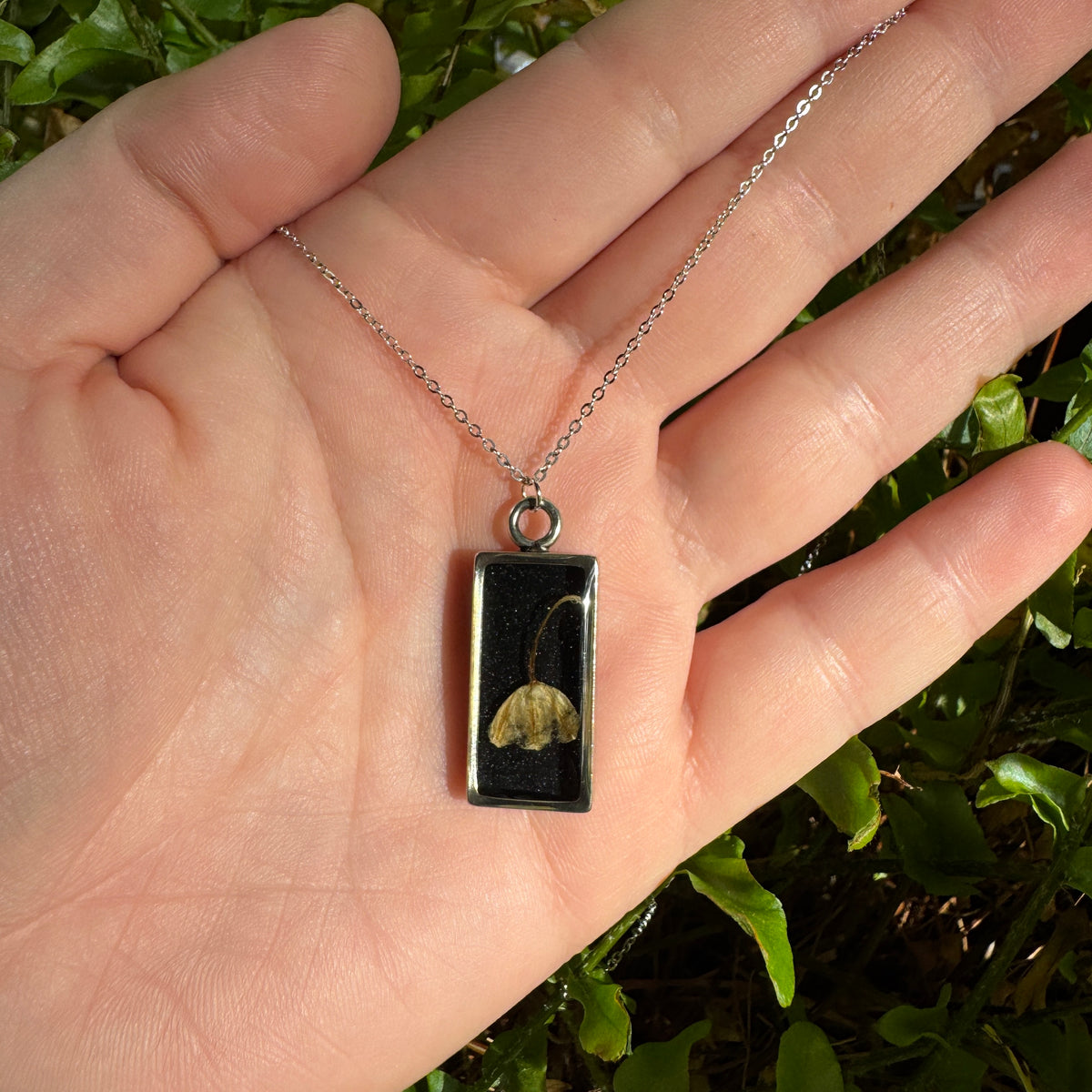 Lily of the Valley Necklace | Real Flower Resin Pendant