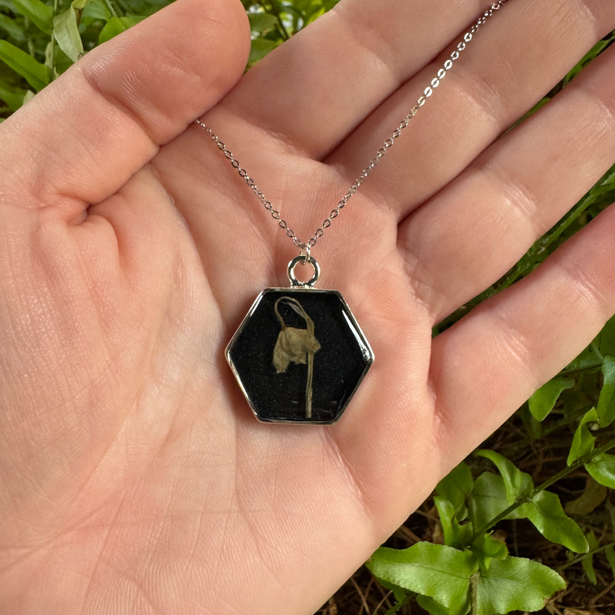 Lily of the Valley Necklace | Real Flower Resin Pendant