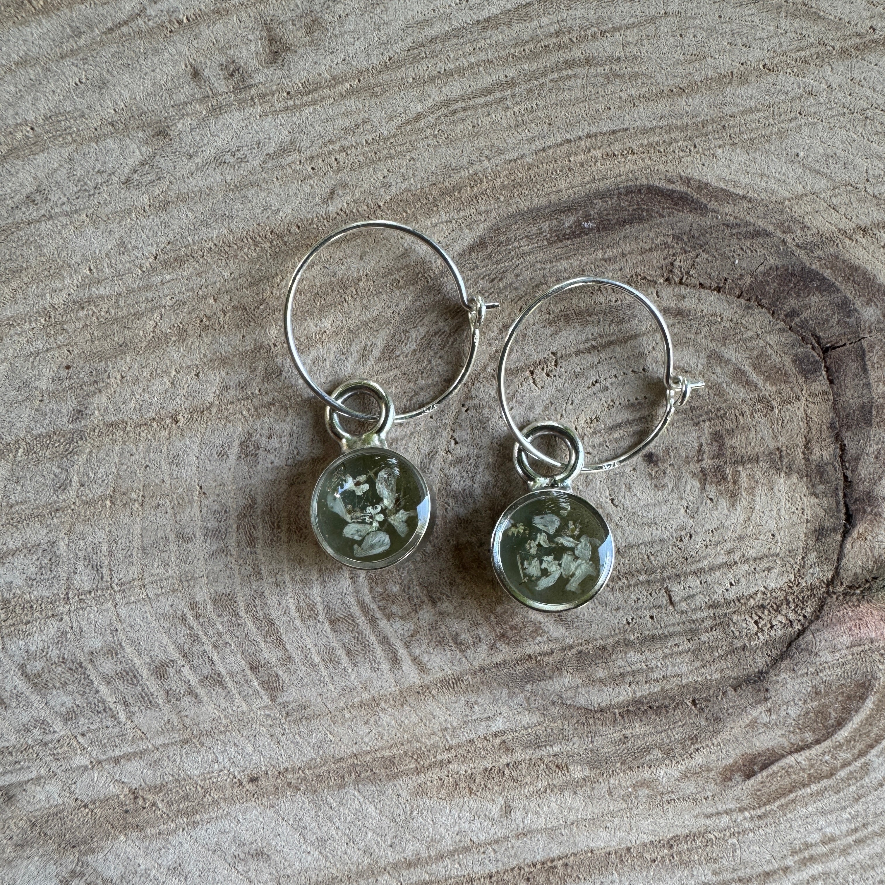 Queen Anne’s Lace Earrings – Real Pressed Flower Resin Earrings | Made to Order