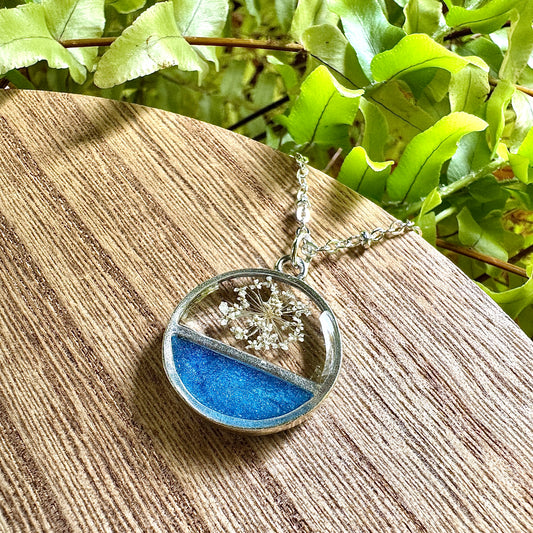 Custom Queen Anne’s Lace Jewelry | Split Circle Necklace in Gold-Filled, Sterling Silver or Copper