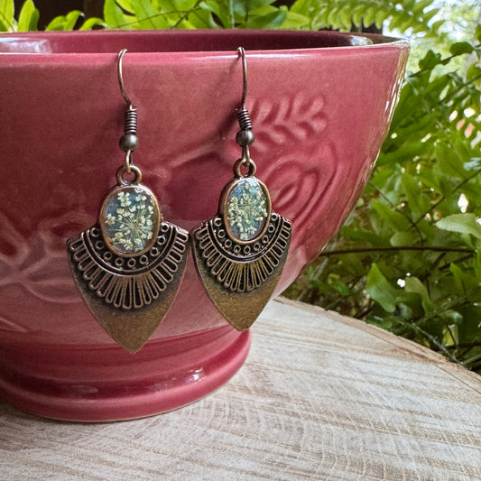 Queen Anne’s Lace Earrings | Real Flower Jewelry in Resin