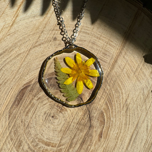 Celandine + Fern Necklace | Real Pressed Flower Jewelry