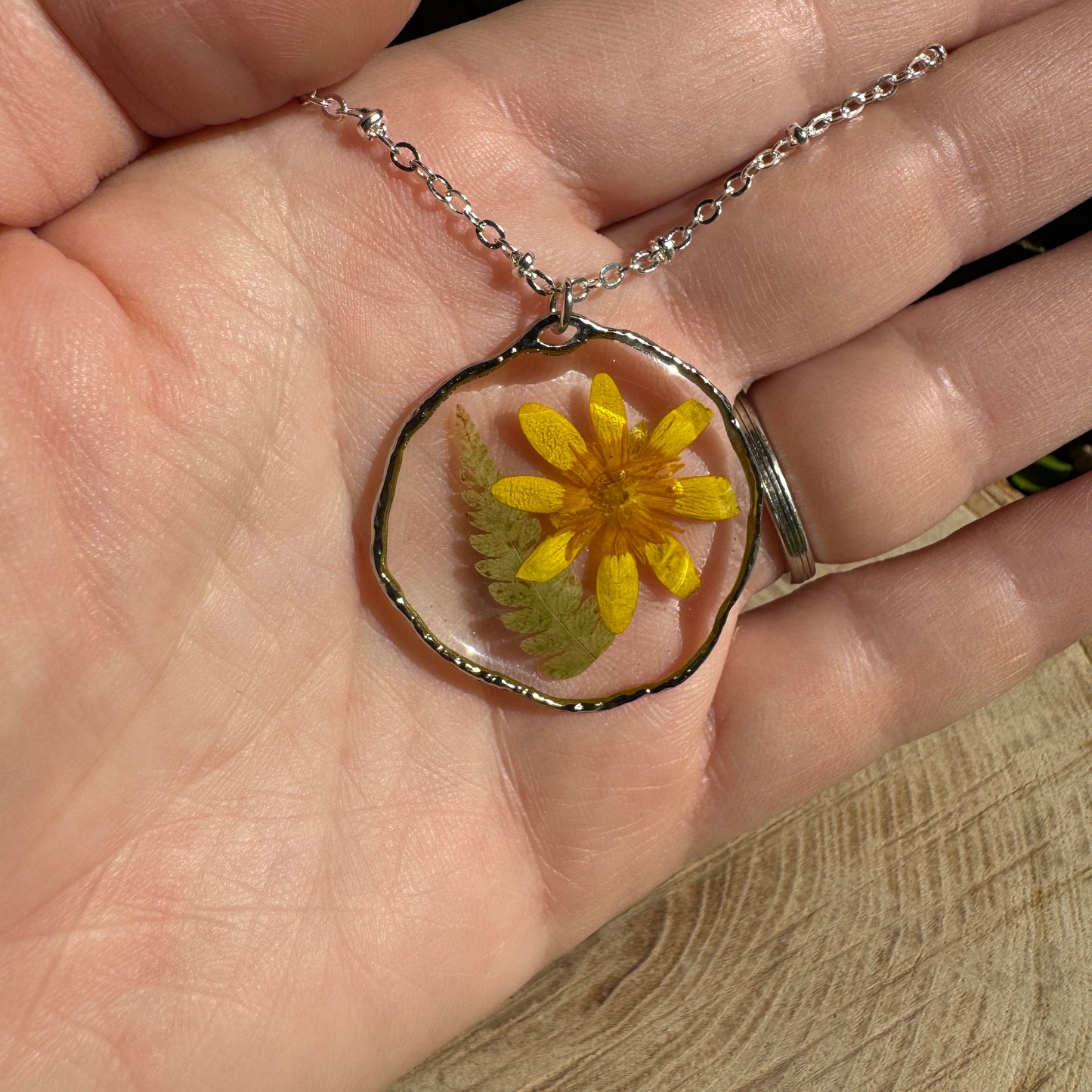 Celandine + Fern Necklace | Real Pressed Flower Jewelry