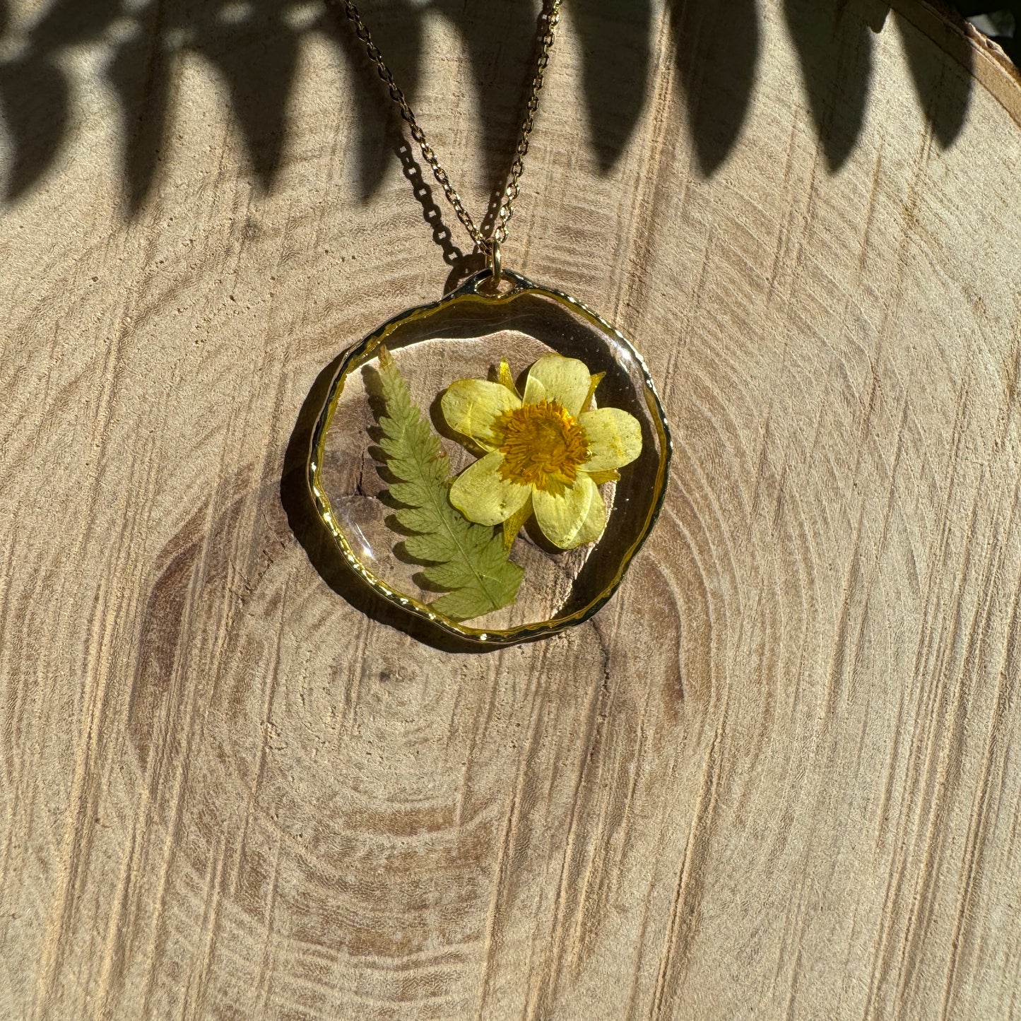 Celandine + Fern Necklace | Real Pressed Flower Jewelry