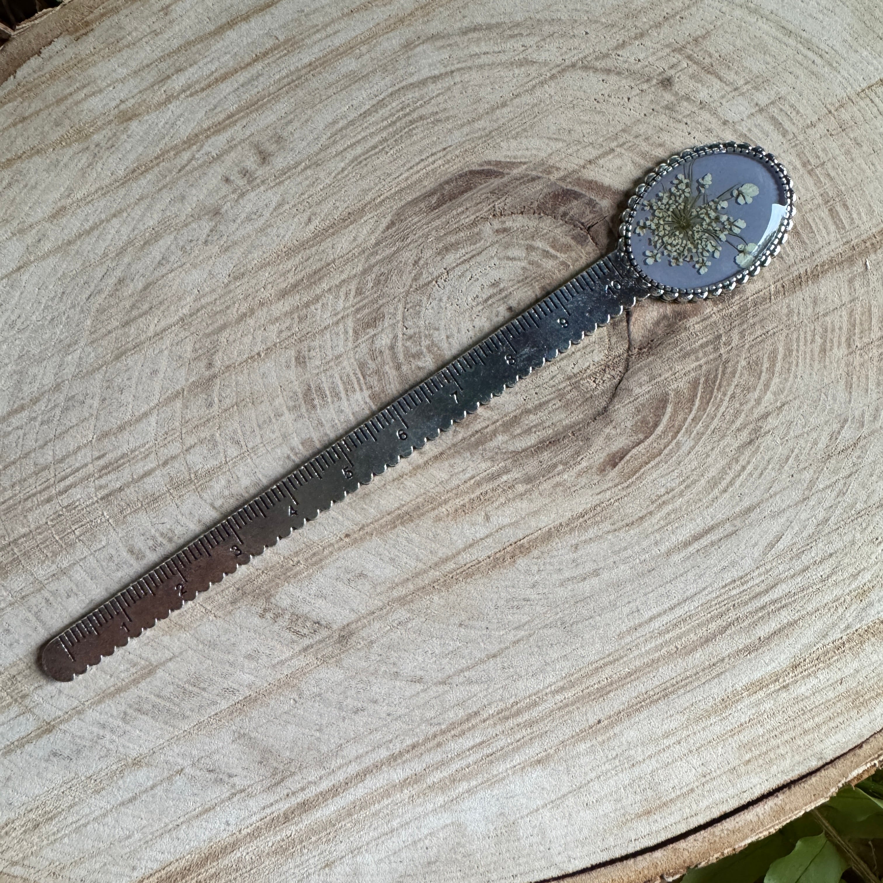Queen Anne’s Lace Bookmark – Real Pressed Flower Resin Bookmark | Ready to Ship