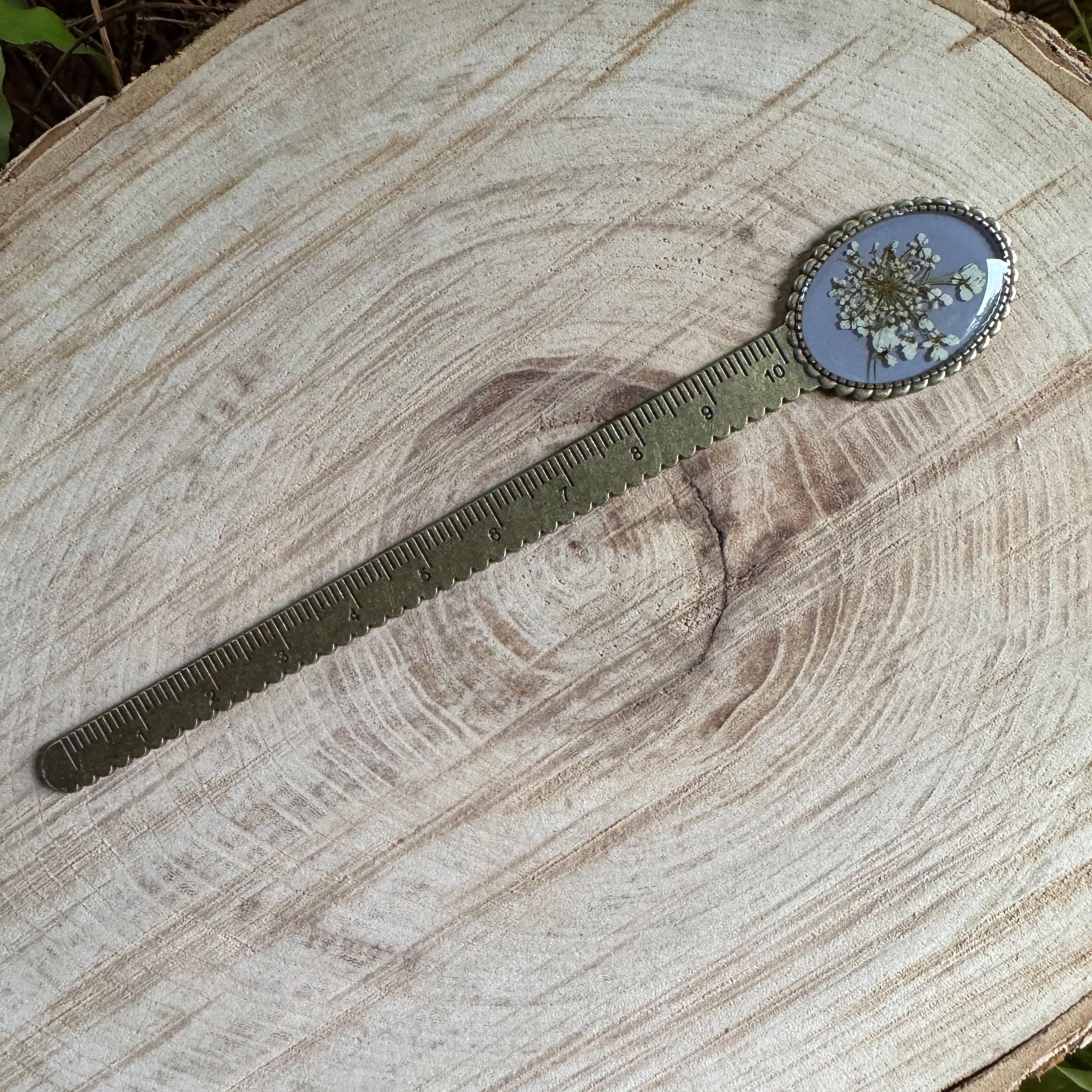 Queen Anne’s Lace Bookmark – Real Pressed Flower Resin Bookmark | Ready to Ship