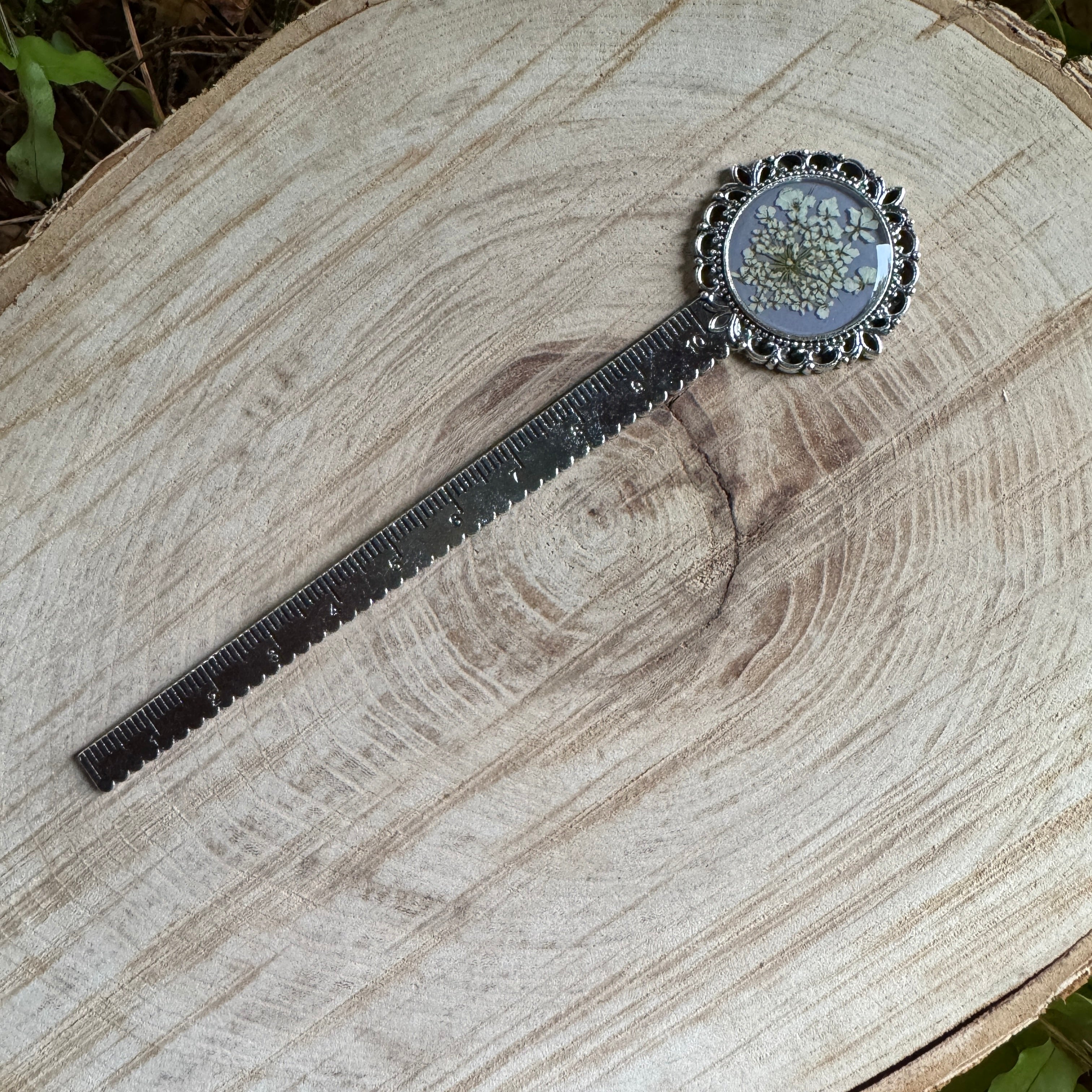 Queen Anne’s Lace Bookmark – Real Pressed Flower Resin Bookmark | Ready to Ship