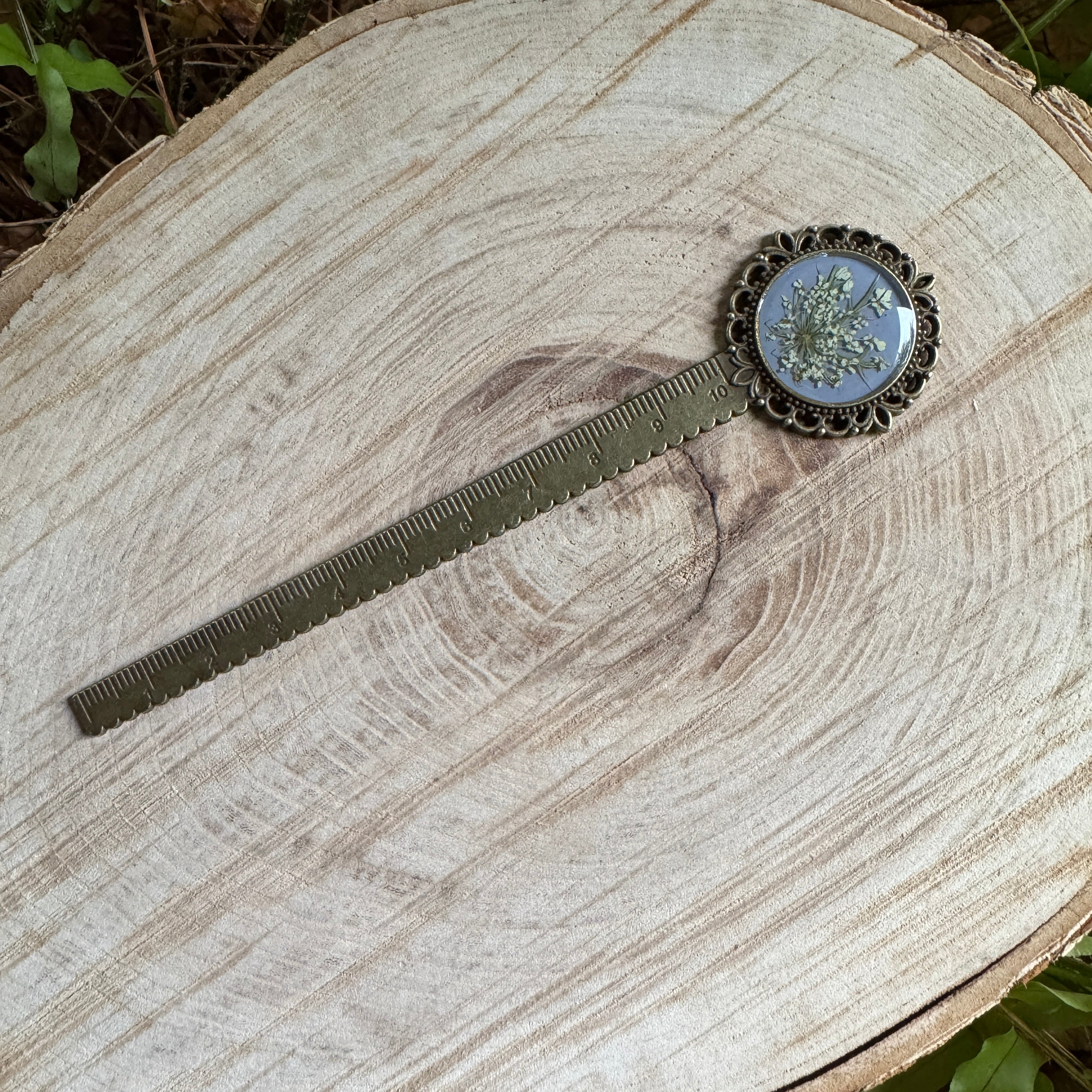 Queen Anne’s Lace Bookmark – Real Pressed Flower Resin Bookmark | Ready to Ship