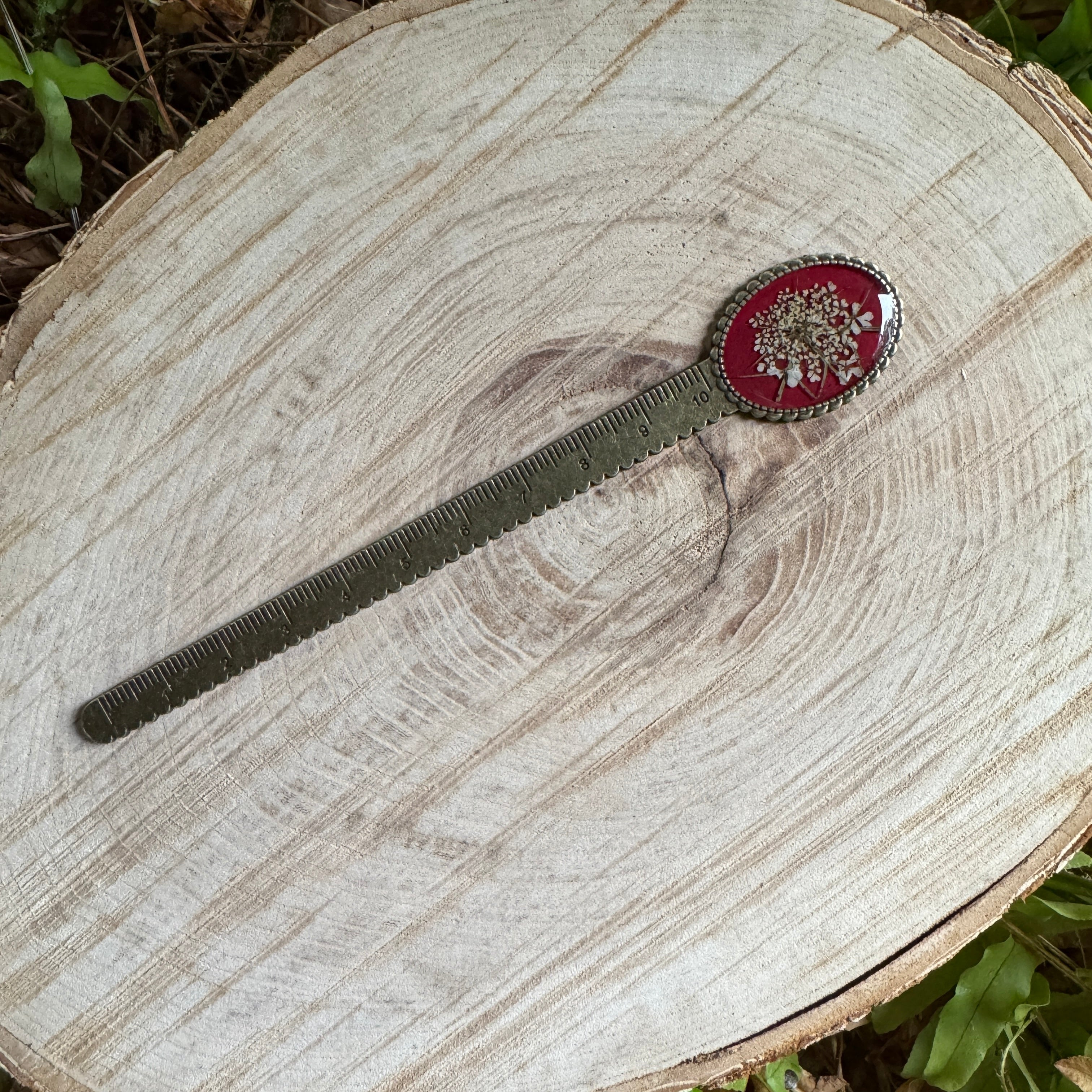 Queen Anne’s Lace Bookmark – Real Pressed Flower Resin Bookmark | Ready to Ship