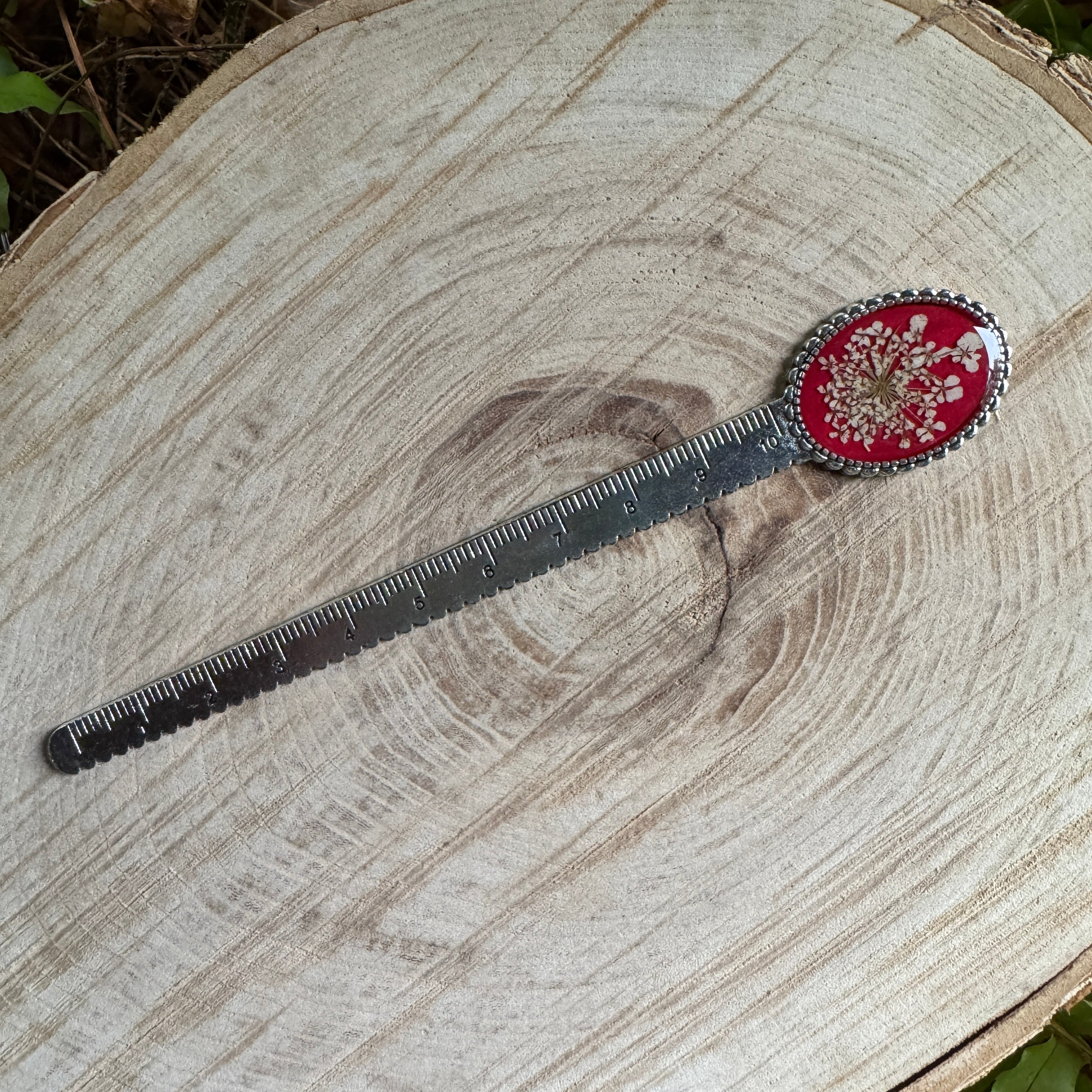 Queen Anne’s Lace Bookmark – Real Pressed Flower Resin Bookmark | Ready to Ship