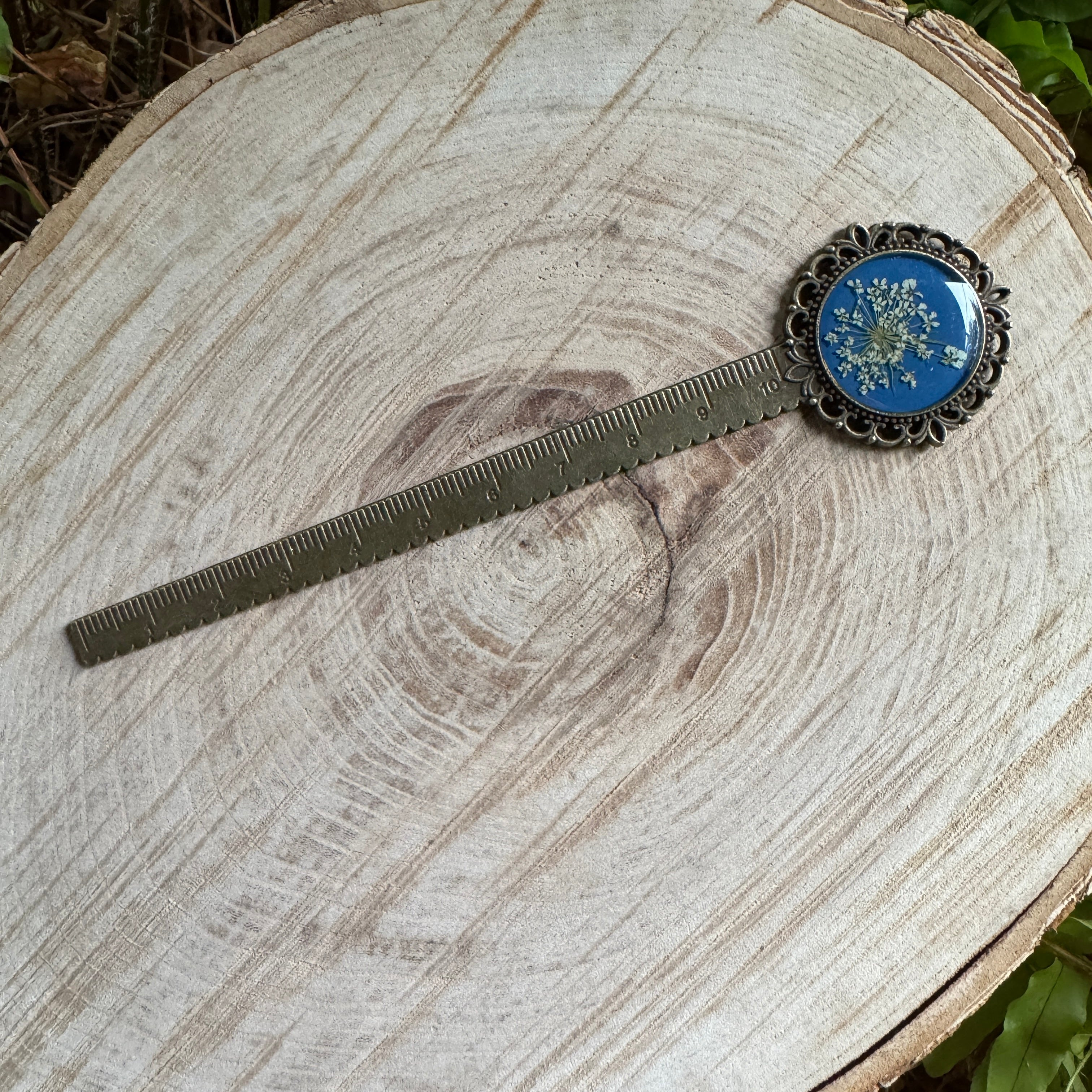 Queen Anne’s Lace Bookmark – Real Pressed Flower Resin Bookmark | Ready to Ship