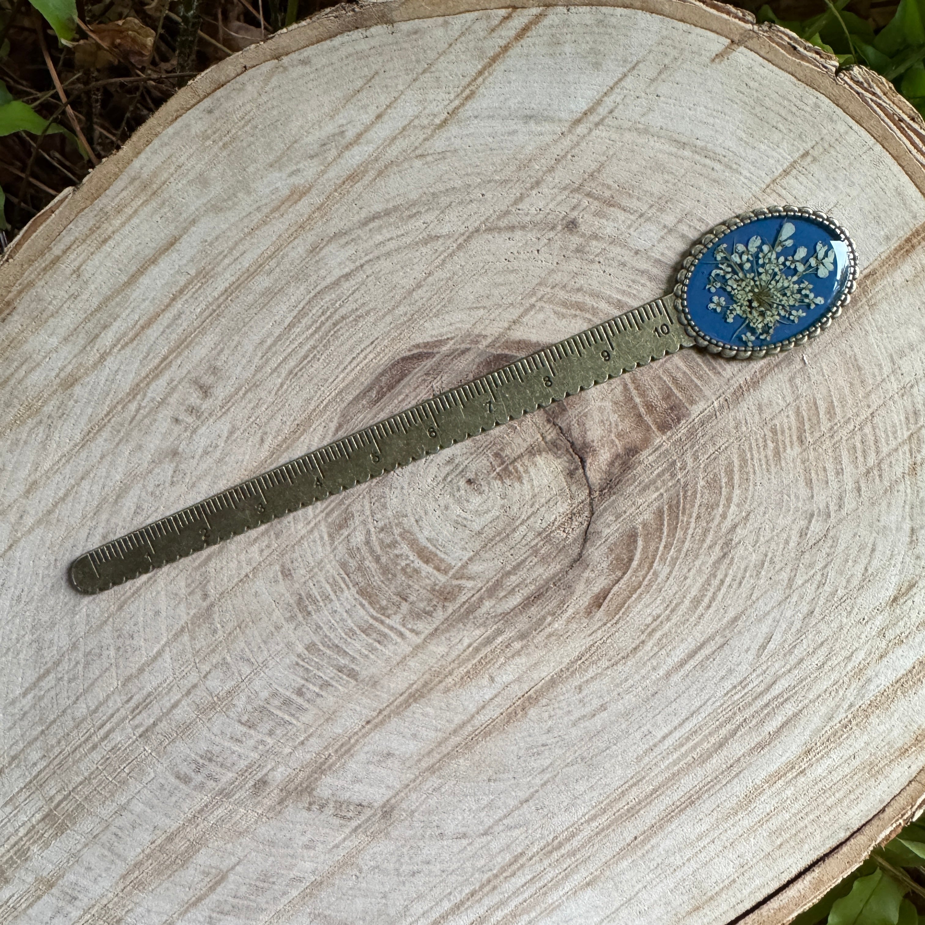 Queen Anne’s Lace Bookmark – Real Pressed Flower Resin Bookmark | Ready to Ship