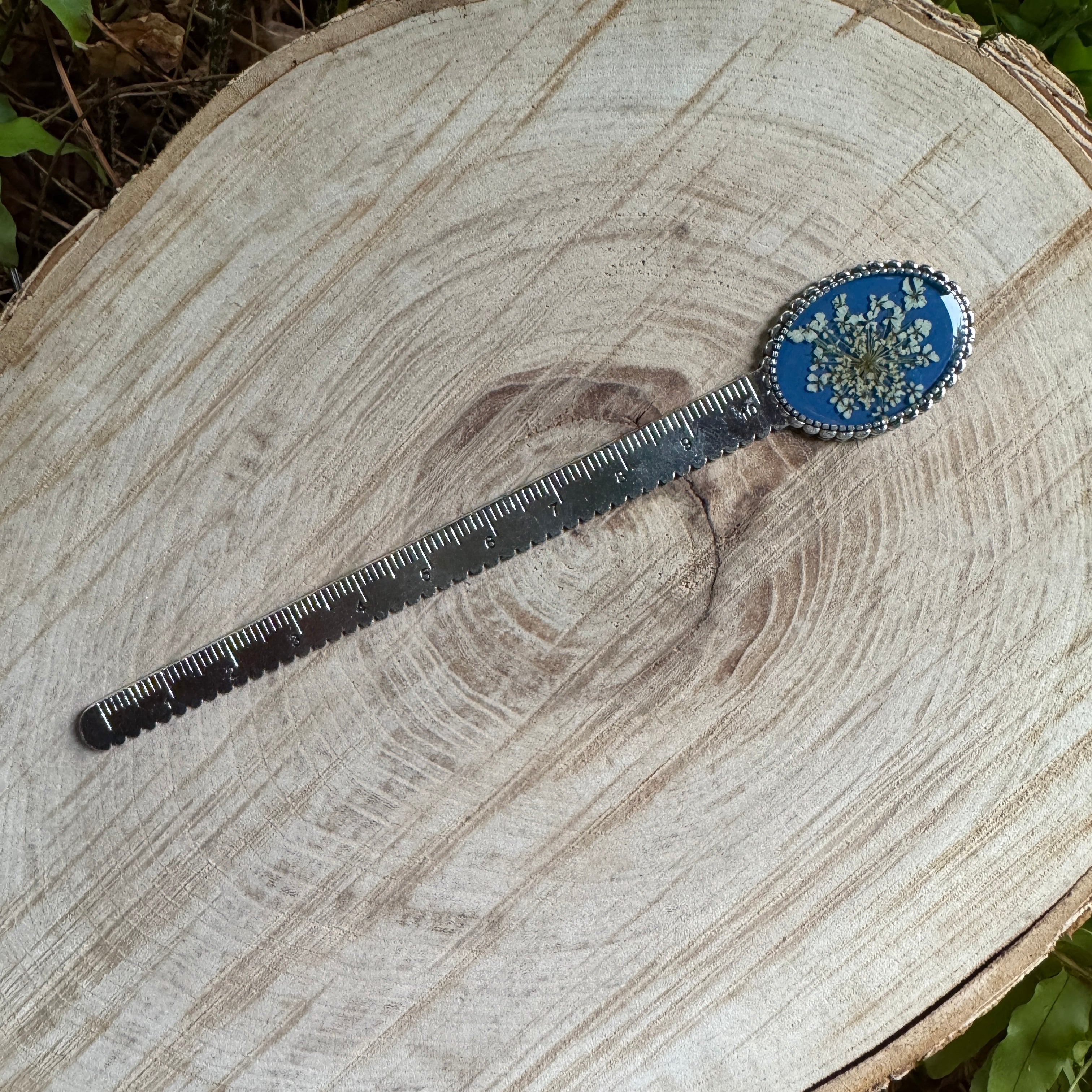 Queen Anne’s Lace Bookmark – Real Pressed Flower Resin Bookmark | Ready to Ship