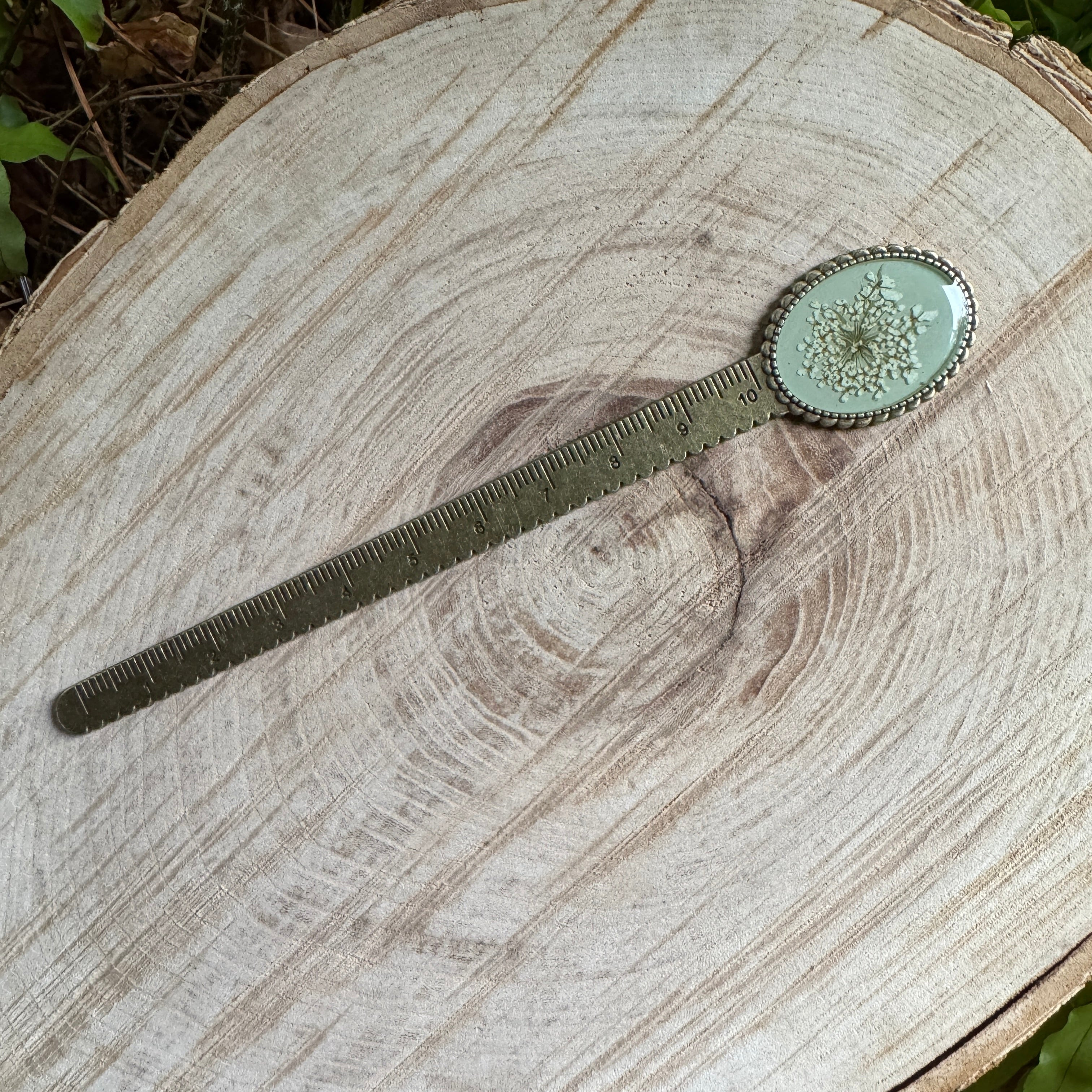 Queen Anne’s Lace Bookmark – Real Pressed Flower Resin Bookmark | Ready to Ship