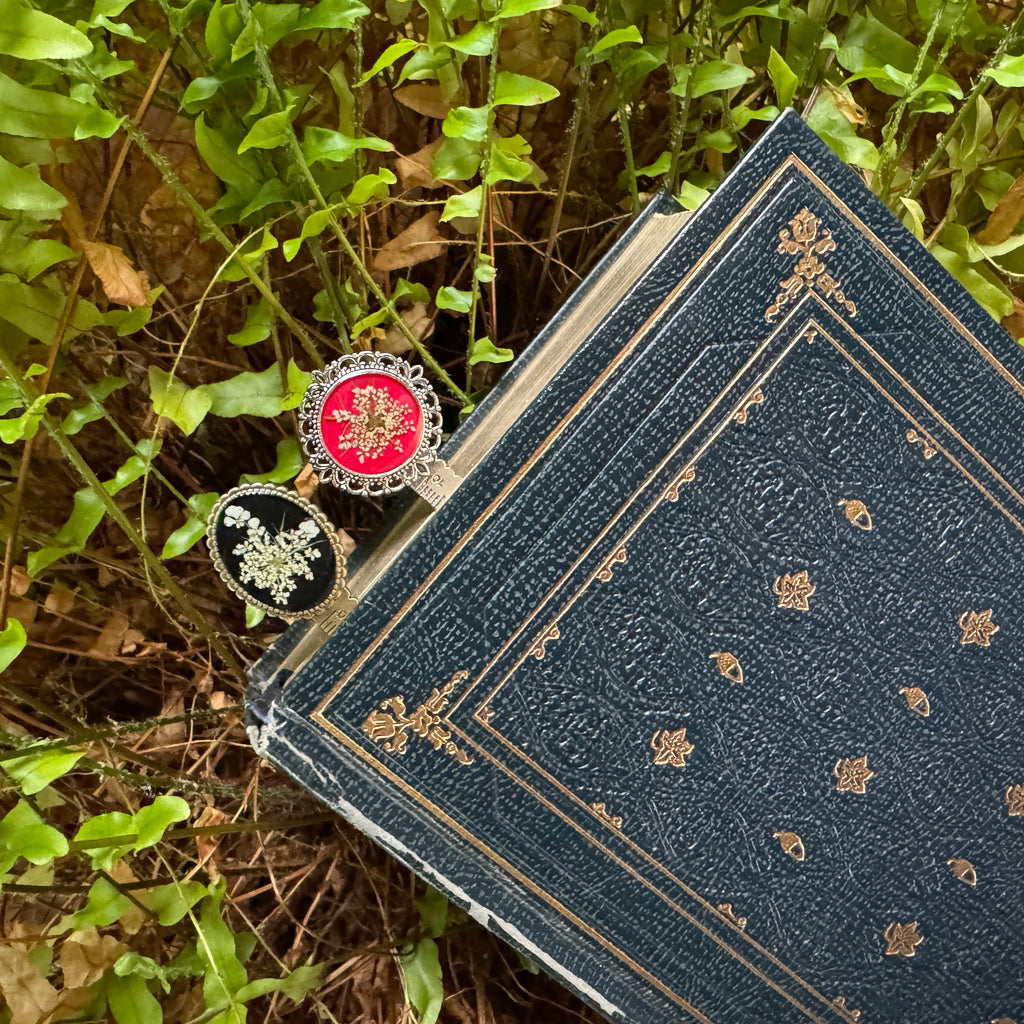Queen Anne’s Lace Bookmark – Real Pressed Flower Resin Bookmark | Ready to Ship