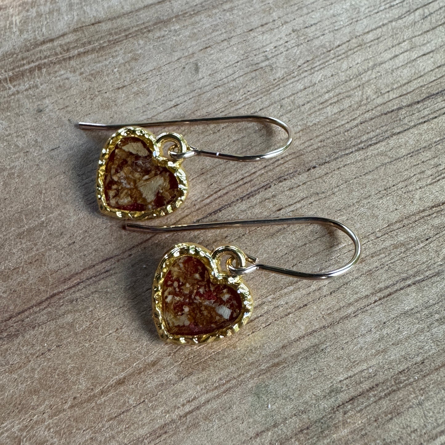 Pressed Rose & Queen Anne’s Lace Earrings – Valentine’s Botanical Jewelry in Gold Filled