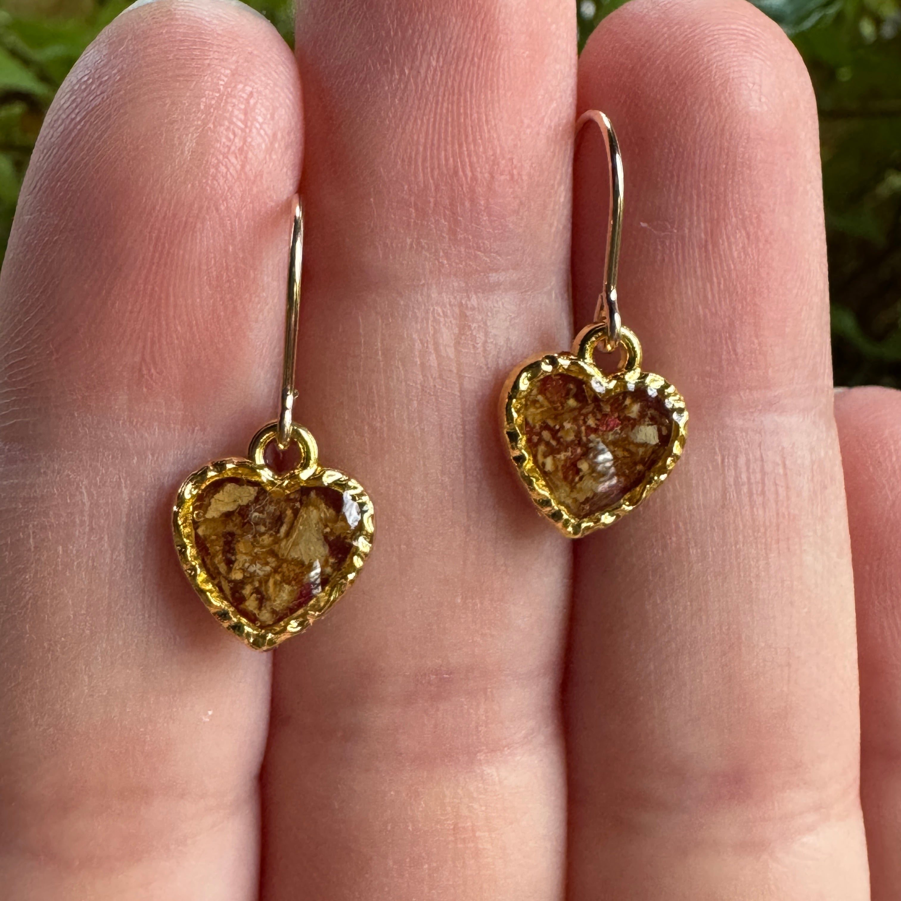 Pressed Rose & Queen Anne’s Lace Earrings – Valentine’s Botanical Jewelry in Gold Filled