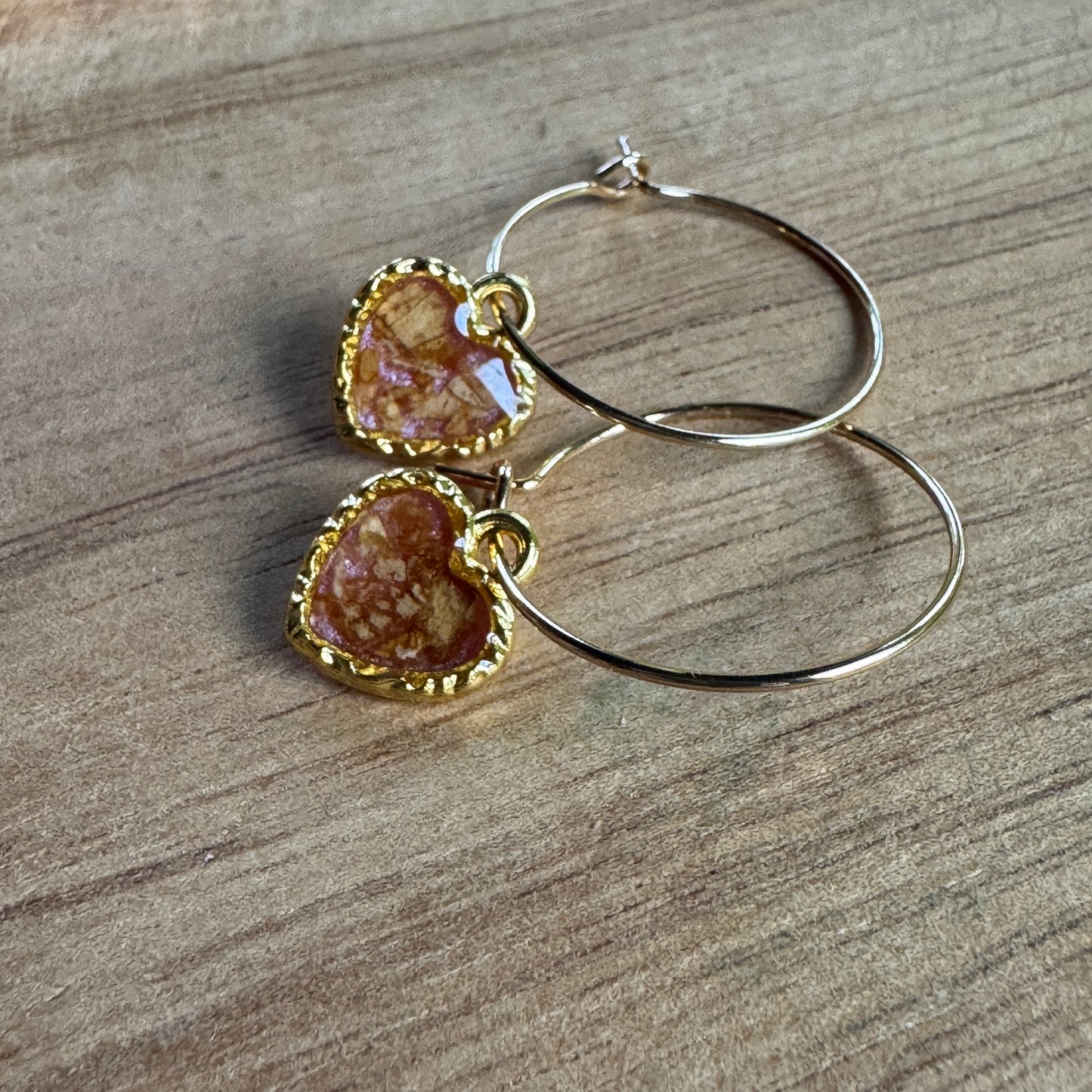 Pressed Rose & Queen Anne’s Lace Earrings – Valentine’s Botanical Jewelry in Gold Filled