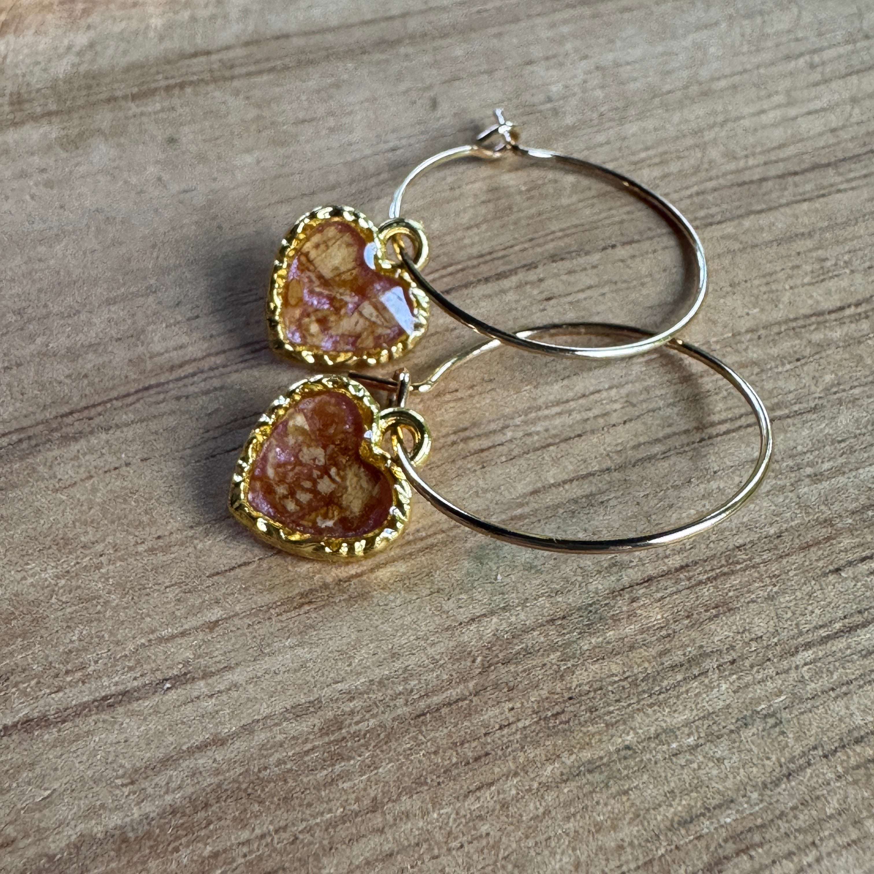 Pressed Rose & Queen Anne’s Lace Earrings – Valentine’s Botanical Jewelry in Gold Filled