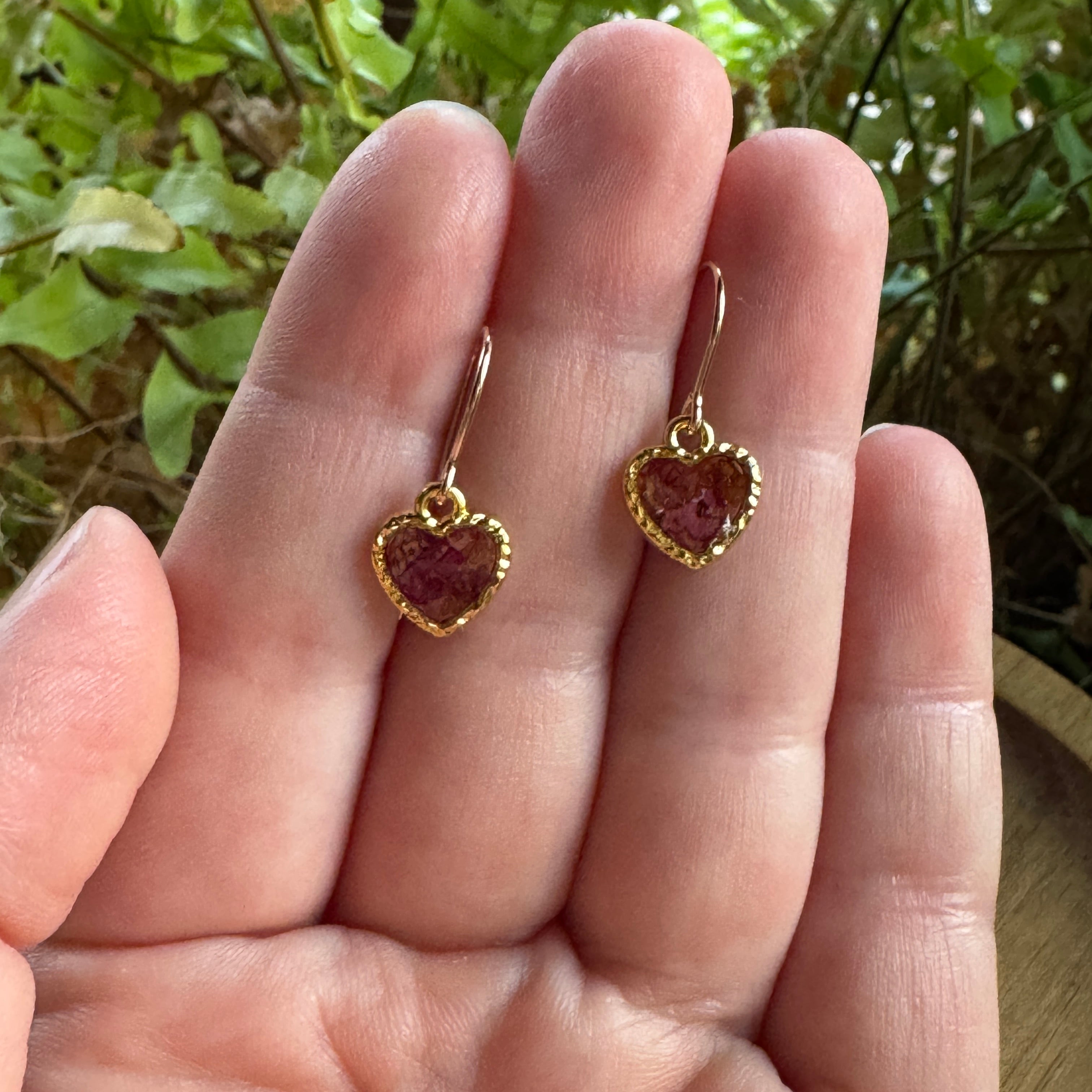 Pressed Rose & Queen Anne’s Lace Earrings – Valentine’s Botanical Jewelry in Gold Filled
