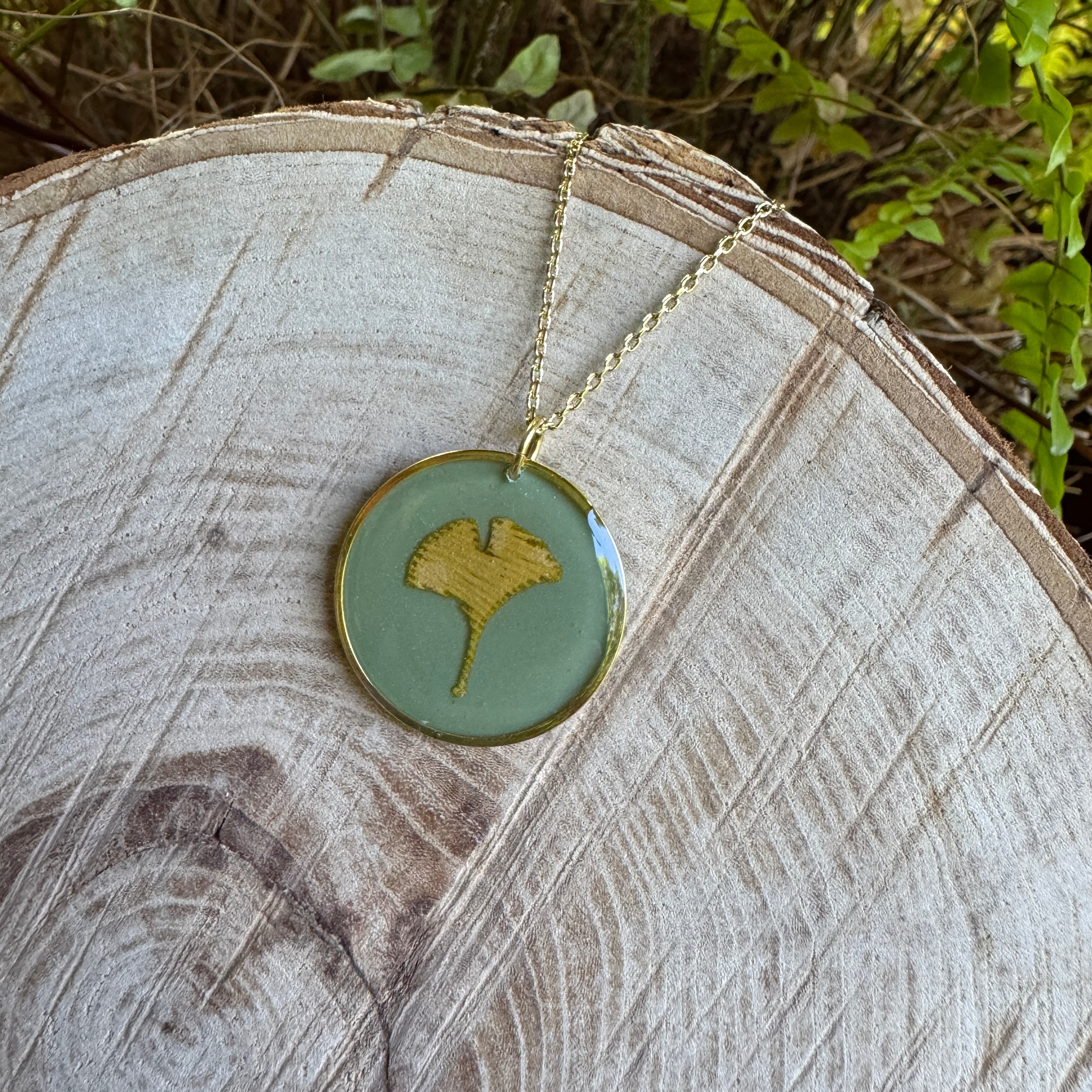 Ginkgo Leaf Necklace | Handcrafted Botanical Pendant