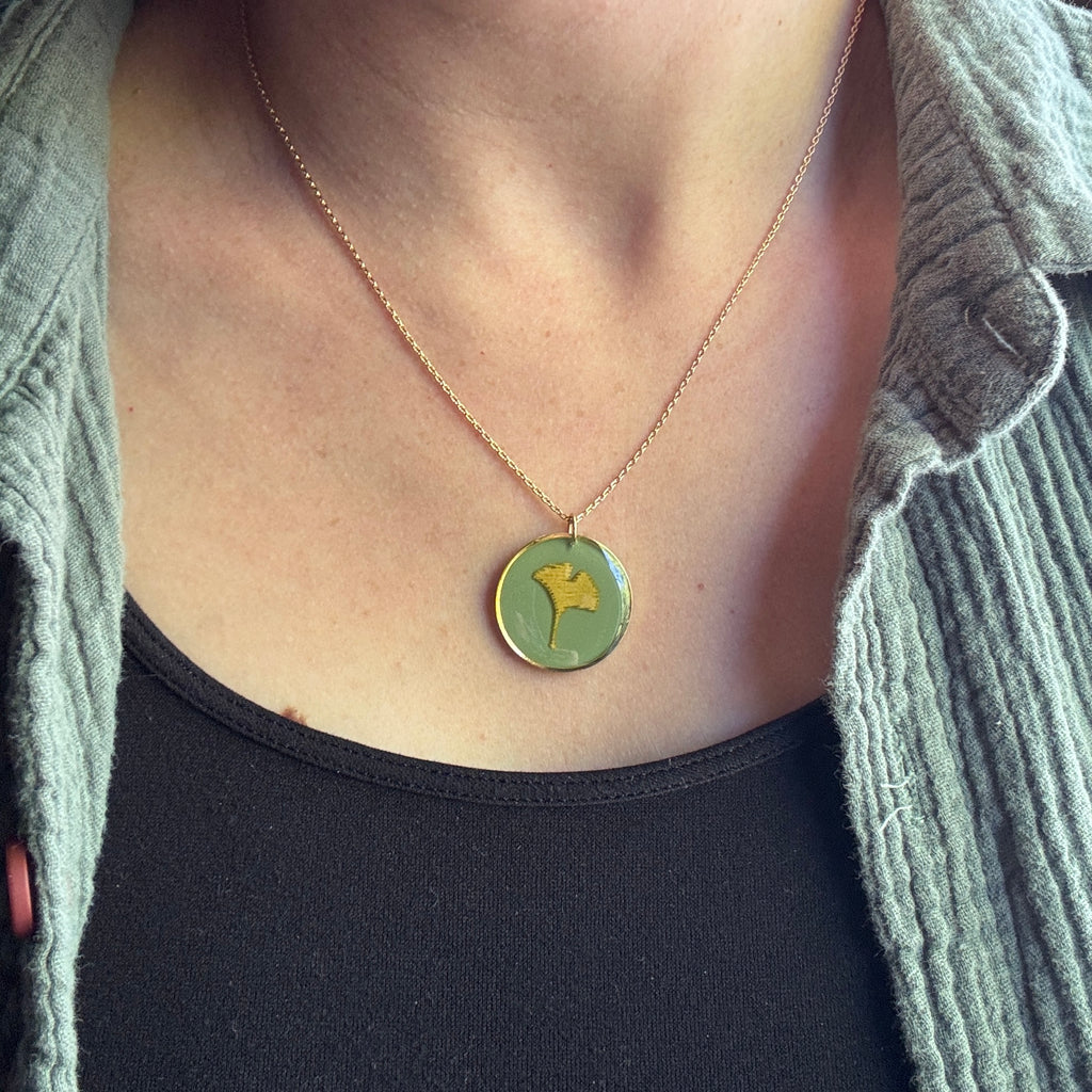 Ginkgo Leaf Necklace | Handcrafted Botanical Pendant