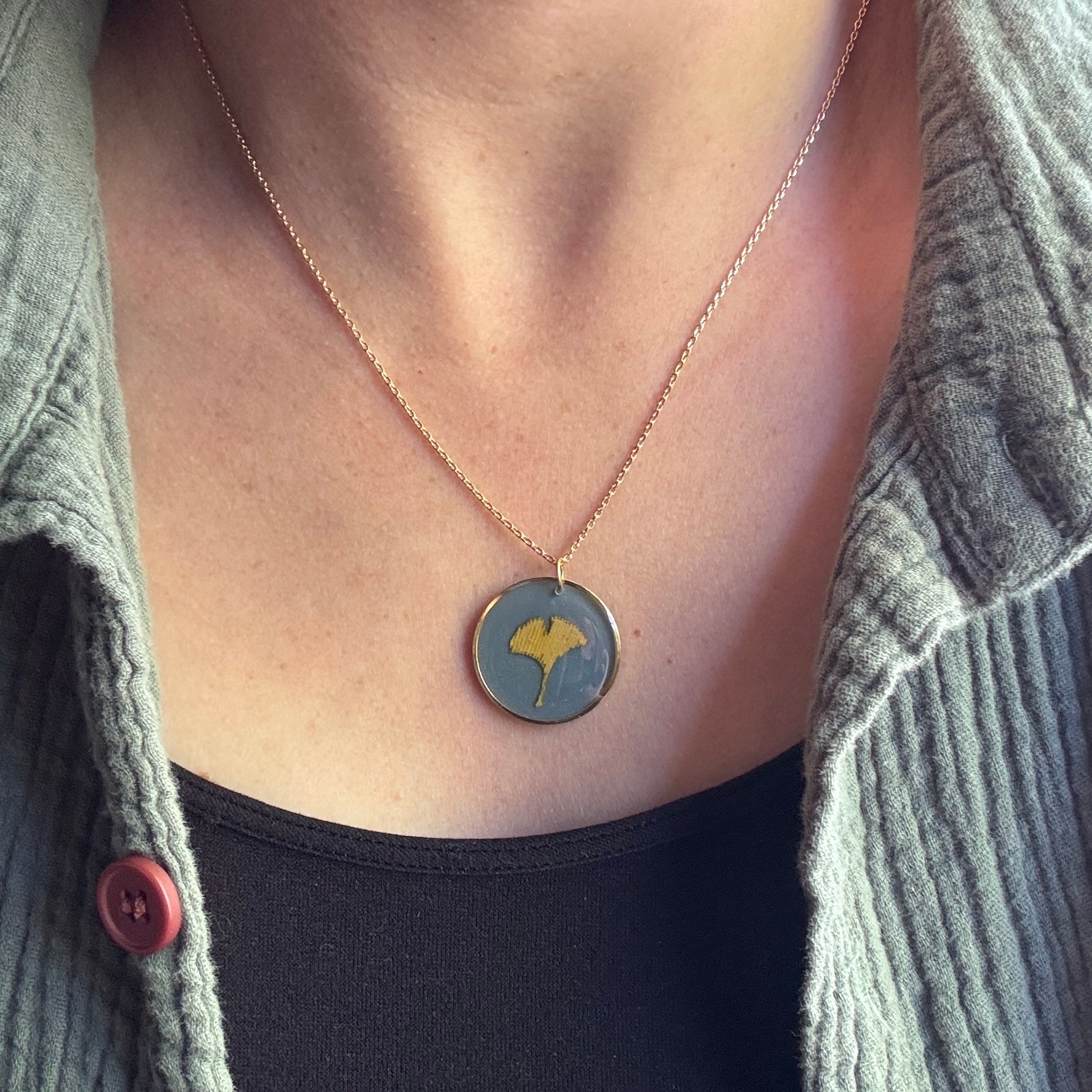 Ginkgo Leaf Necklace | Handcrafted Botanical Pendant