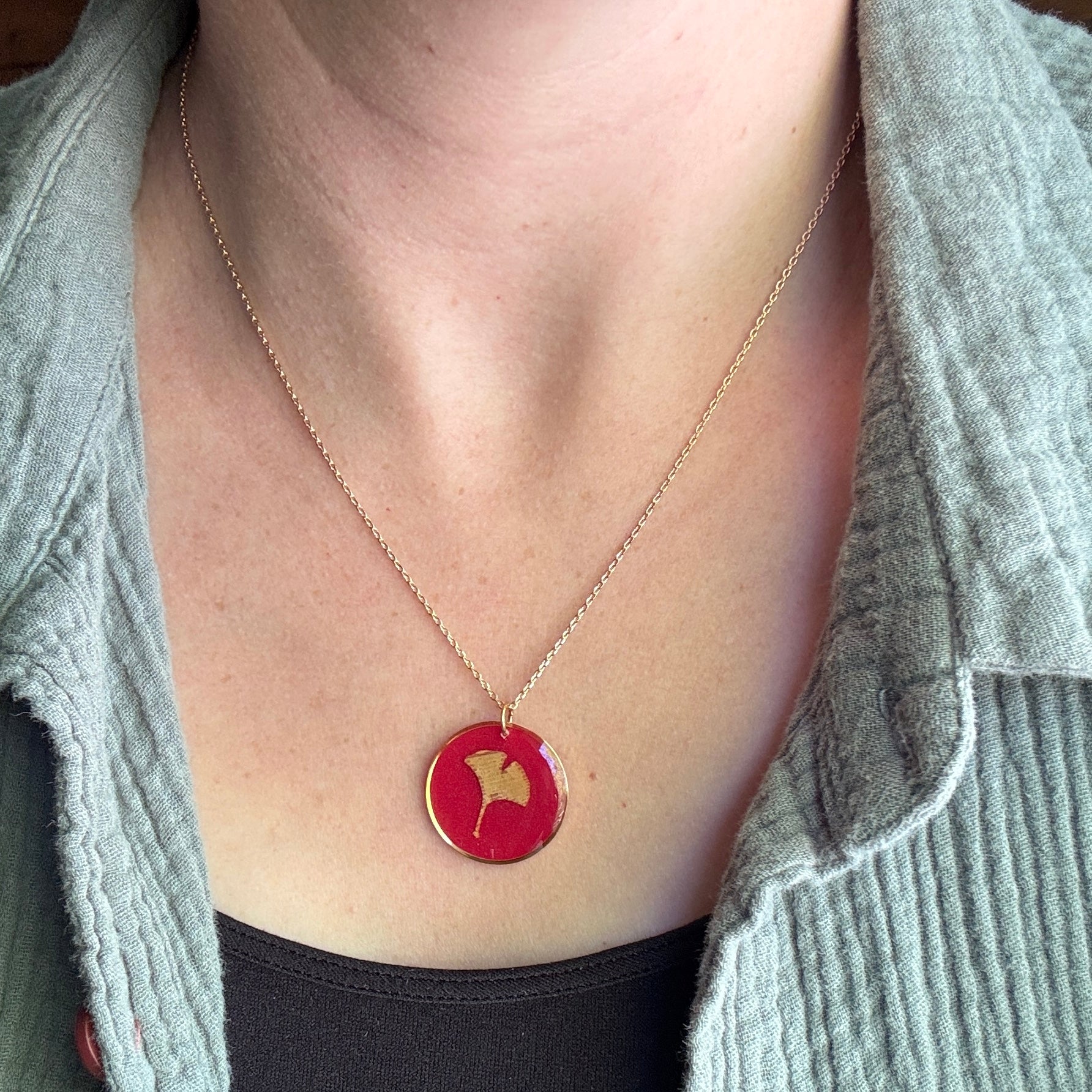 Ginkgo Leaf Necklace | Handcrafted Botanical Pendant