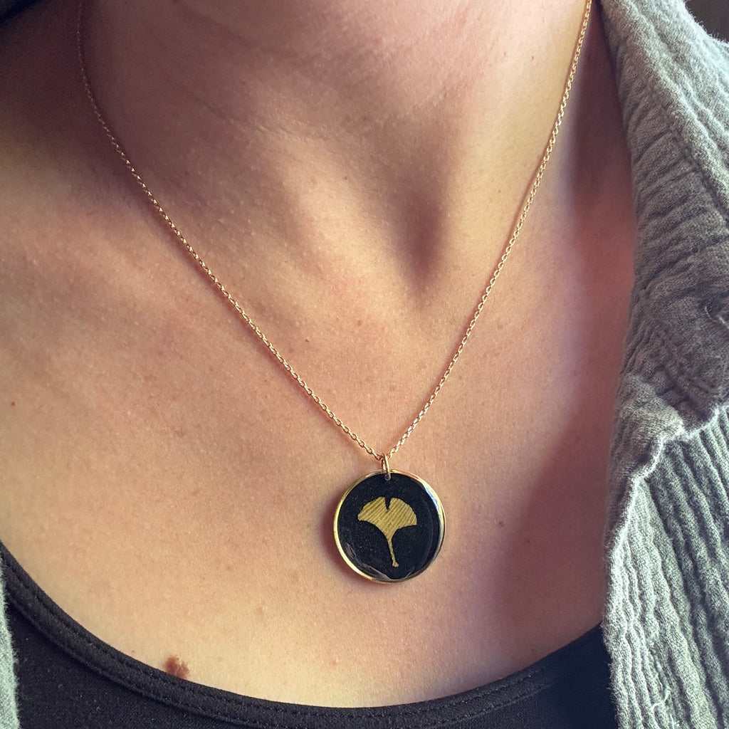Ginkgo Leaf Necklace | Handcrafted Botanical Pendant