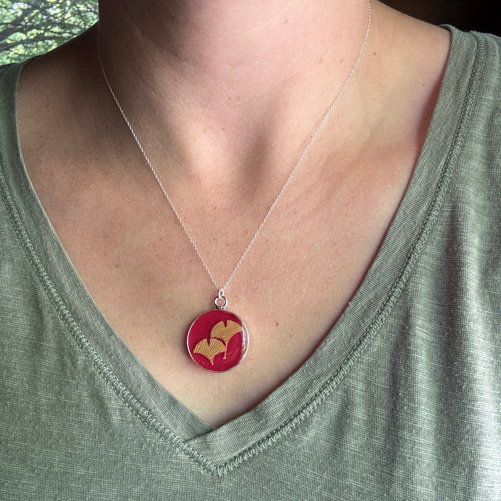 Ginkgo Leaf Necklace | Handcrafted Botanical Pendant