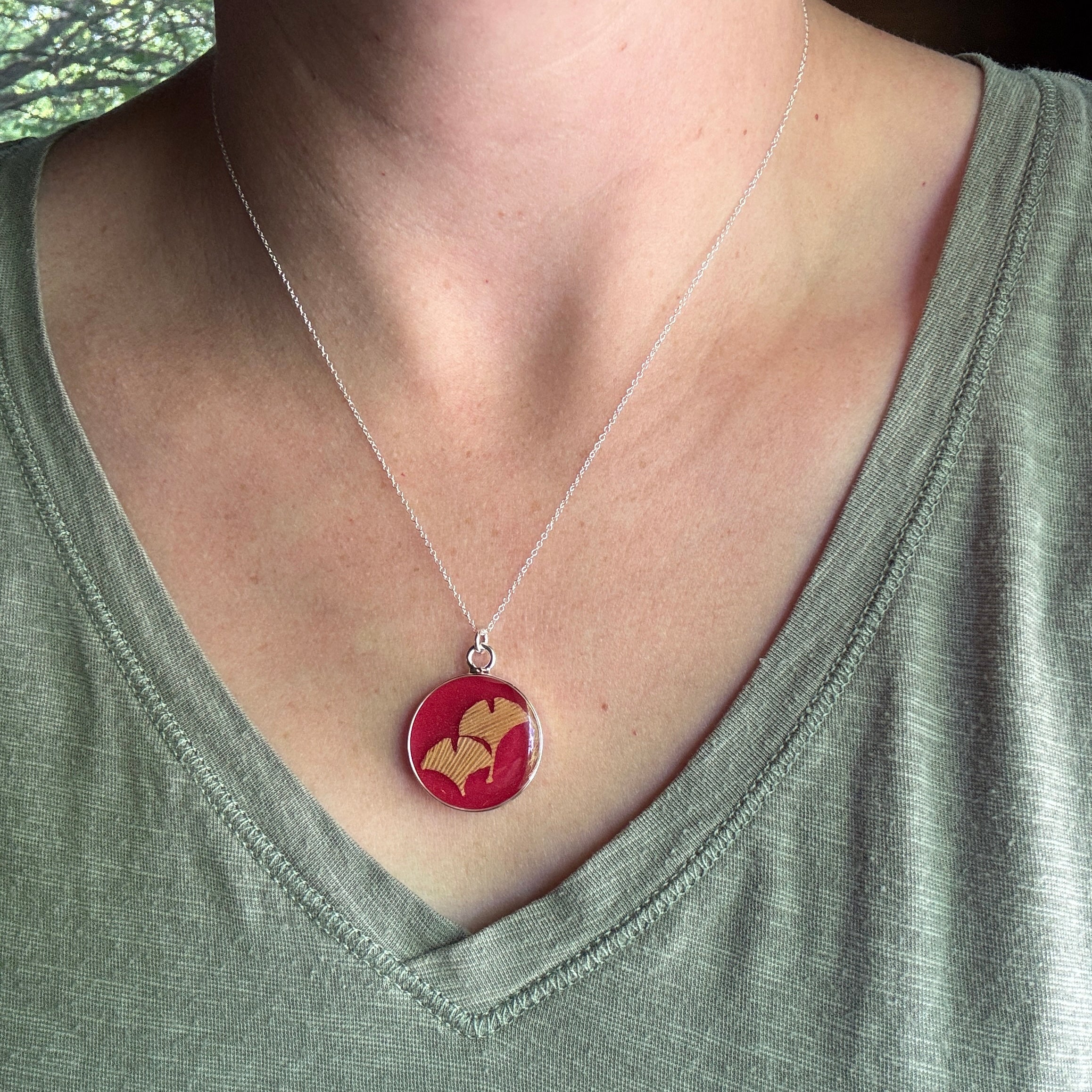 Ginkgo Leaf Necklace | Handcrafted Botanical Pendant