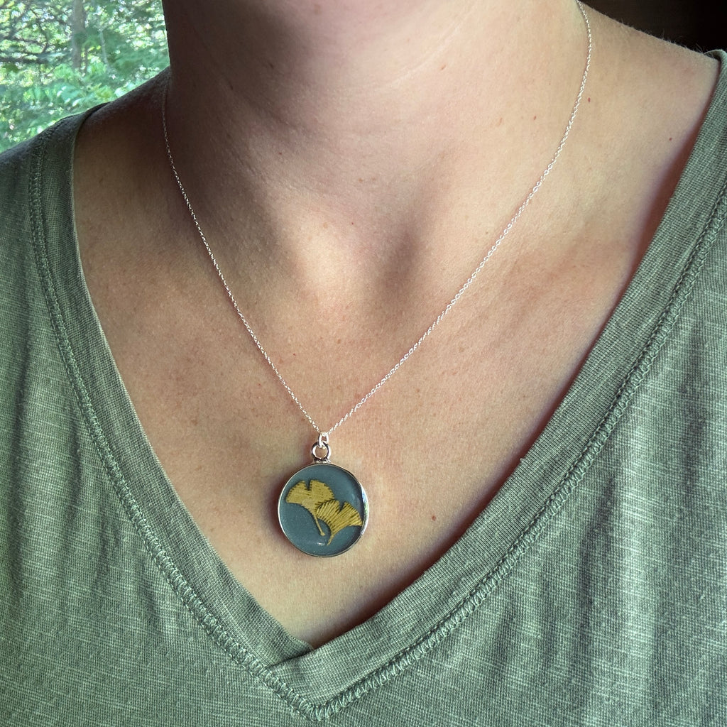 Ginkgo Leaf Necklace | Handcrafted Botanical Pendant