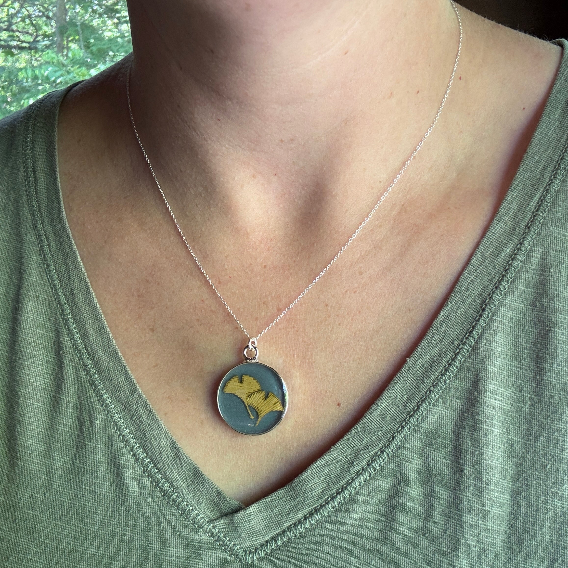 Ginkgo Leaf Necklace | Handcrafted Botanical Pendant