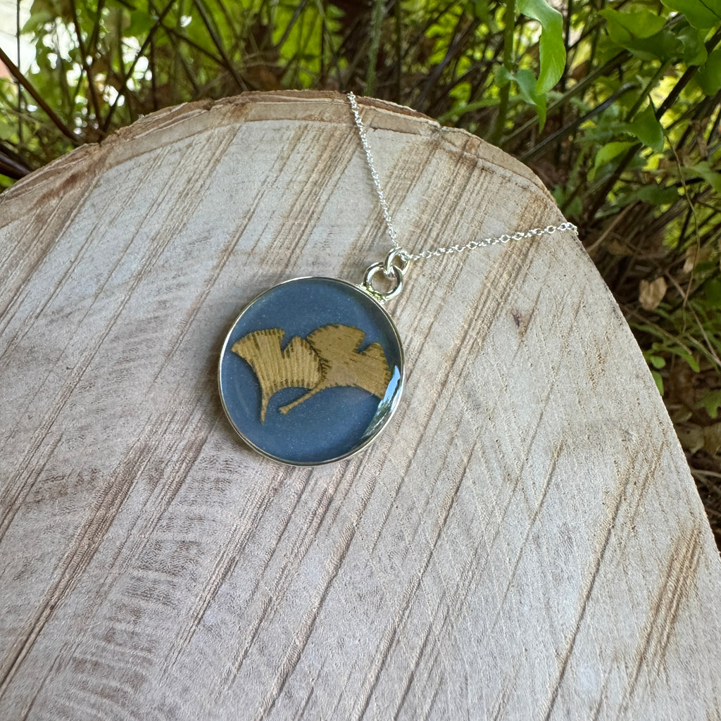 Ginkgo Leaf Necklace | Handcrafted Botanical Pendant