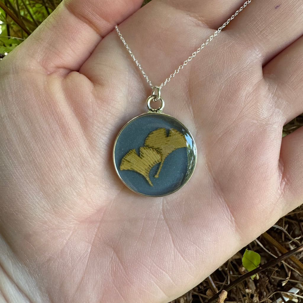 Ginkgo Leaf Necklace | Handcrafted Botanical Pendant