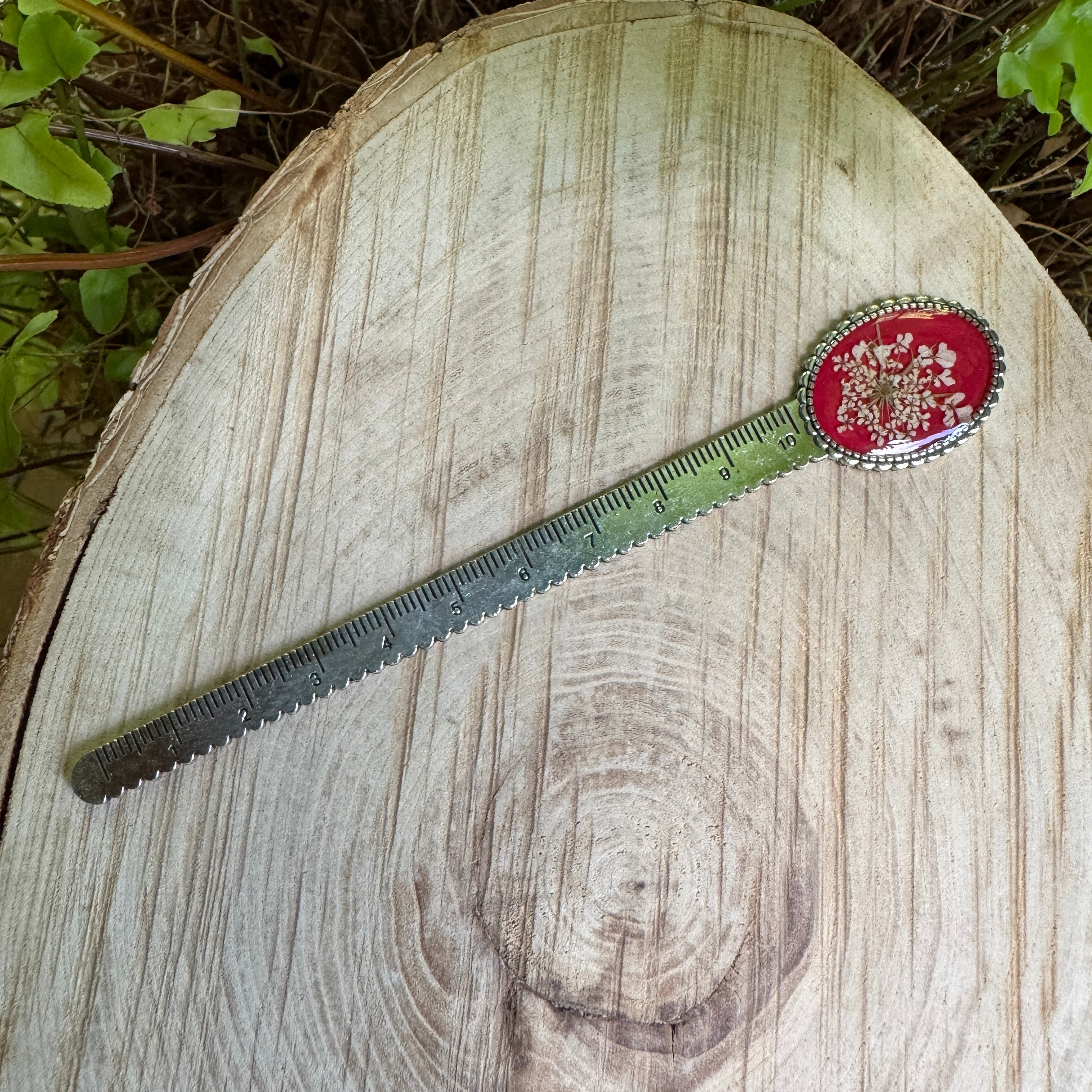 Queen Anne’s Lace Bookmark – Real Pressed Flower Resin Bookmark | Ready to Ship