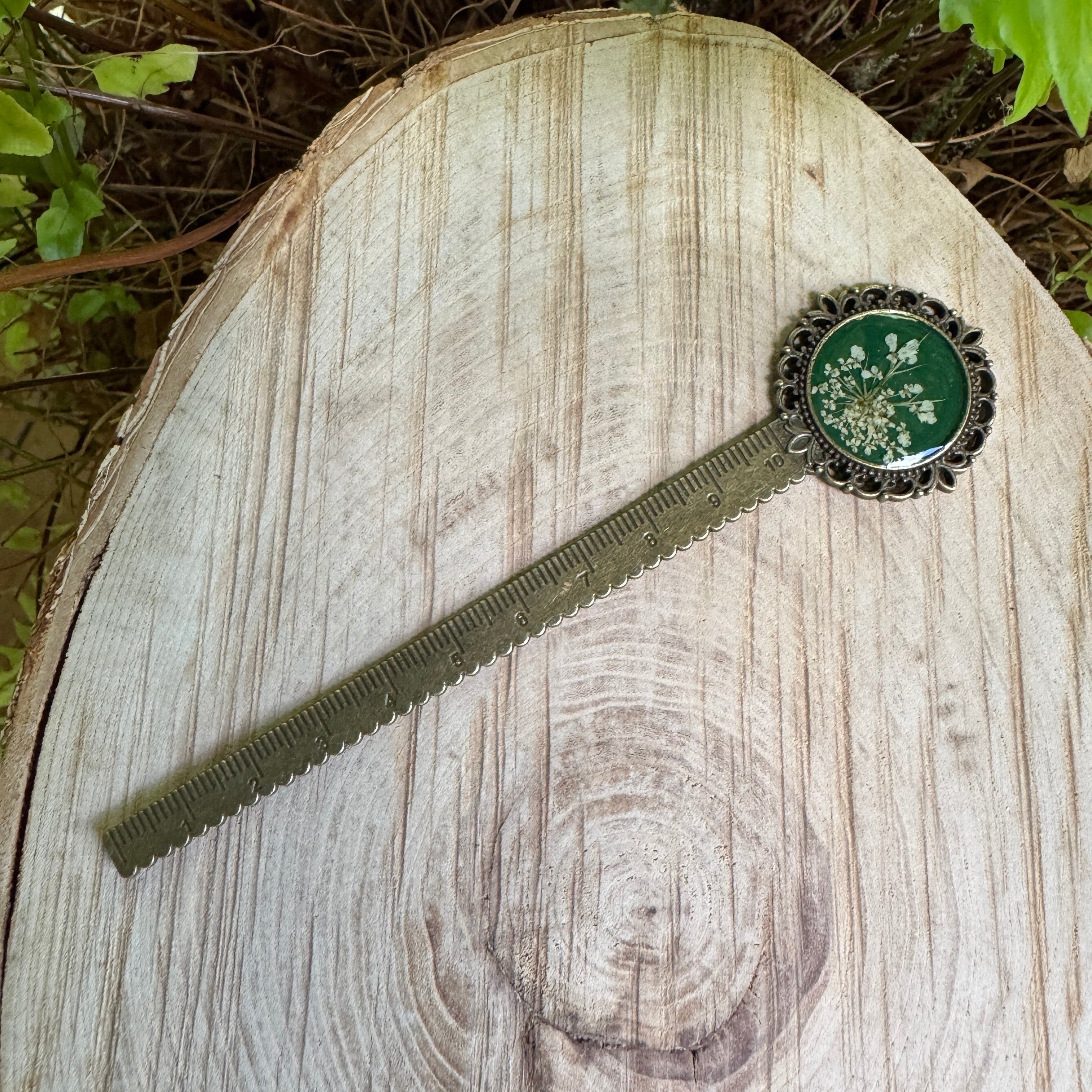 Queen Anne’s Lace Bookmark – Real Pressed Flower Resin Bookmark | Ready to Ship