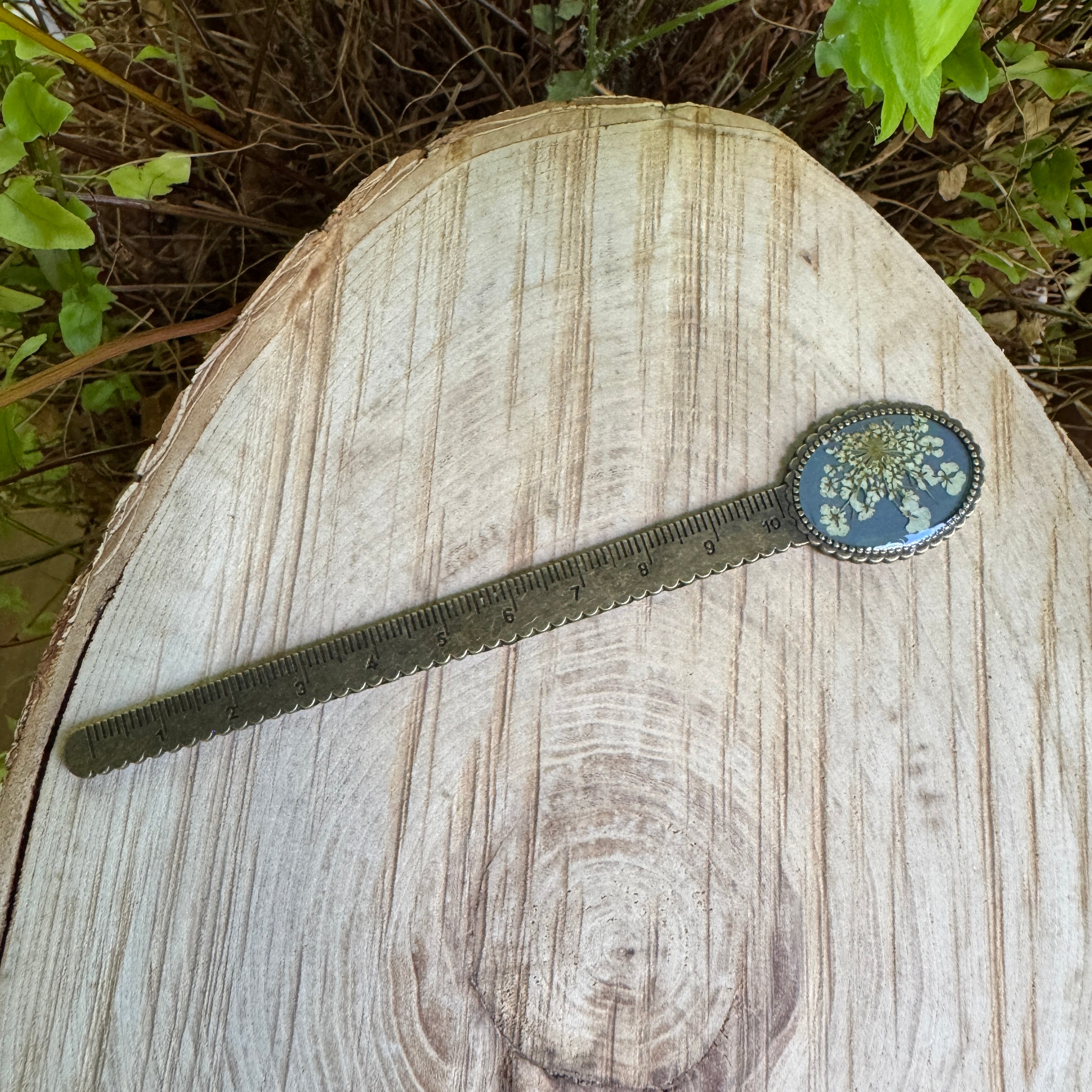 Queen Anne’s Lace Bookmark – Real Pressed Flower Resin Bookmark | Ready to Ship