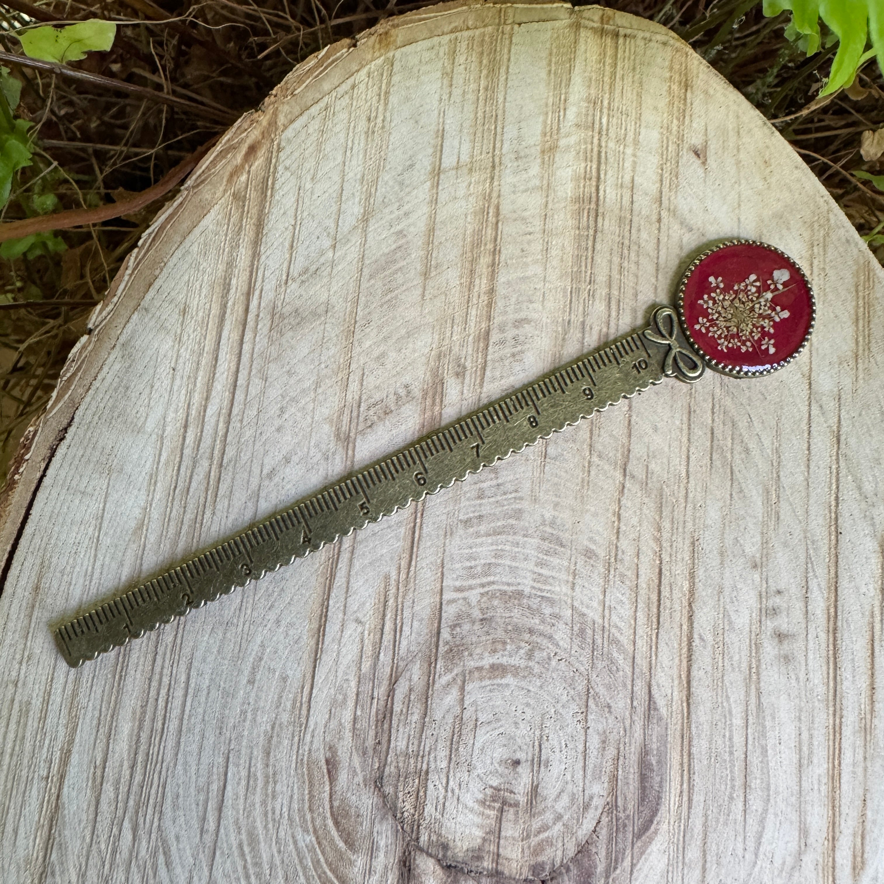 Queen Anne’s Lace Bookmark – Real Pressed Flower Resin Bookmark | Ready to Ship