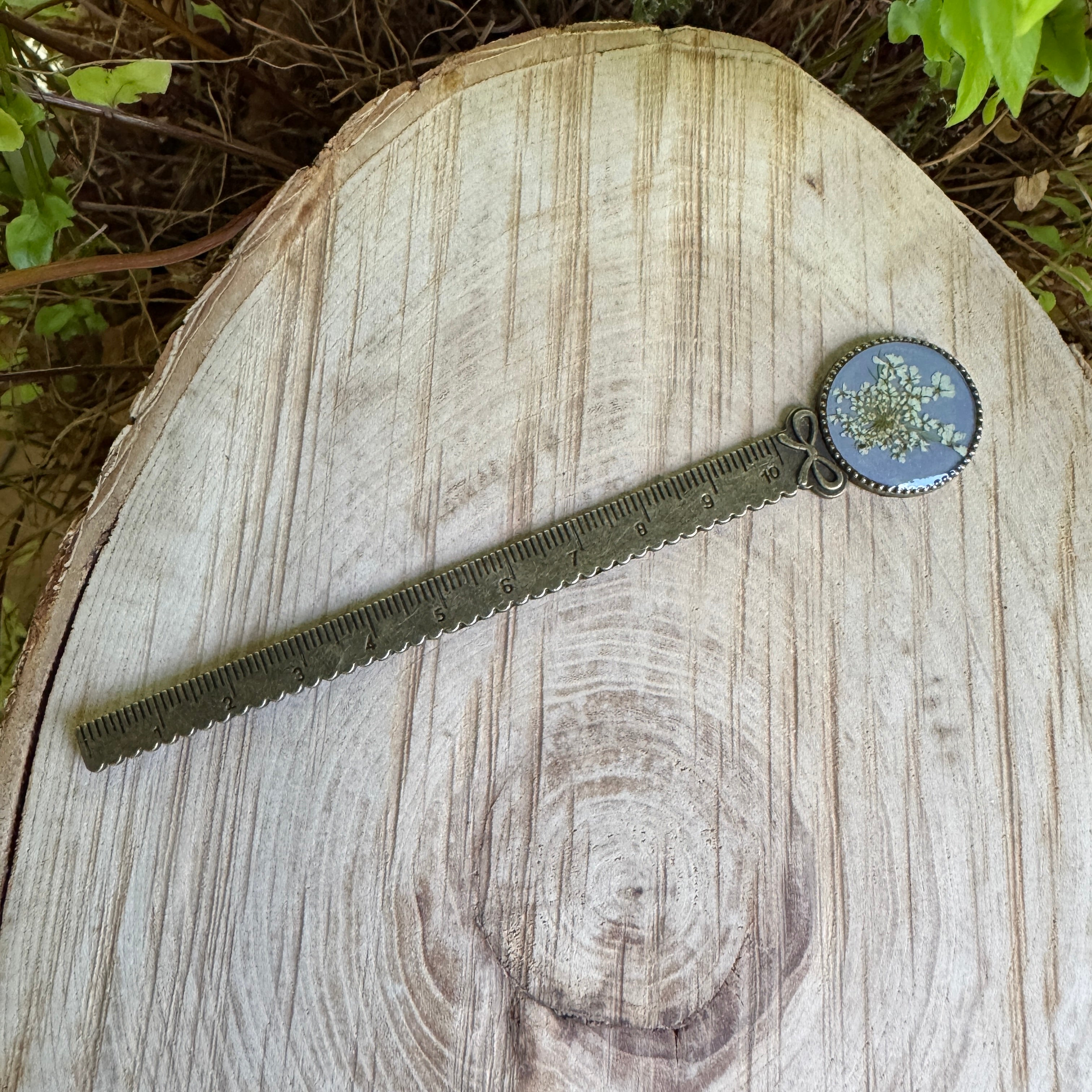 Queen Anne’s Lace Bookmark – Real Pressed Flower Resin Bookmark | Ready to Ship