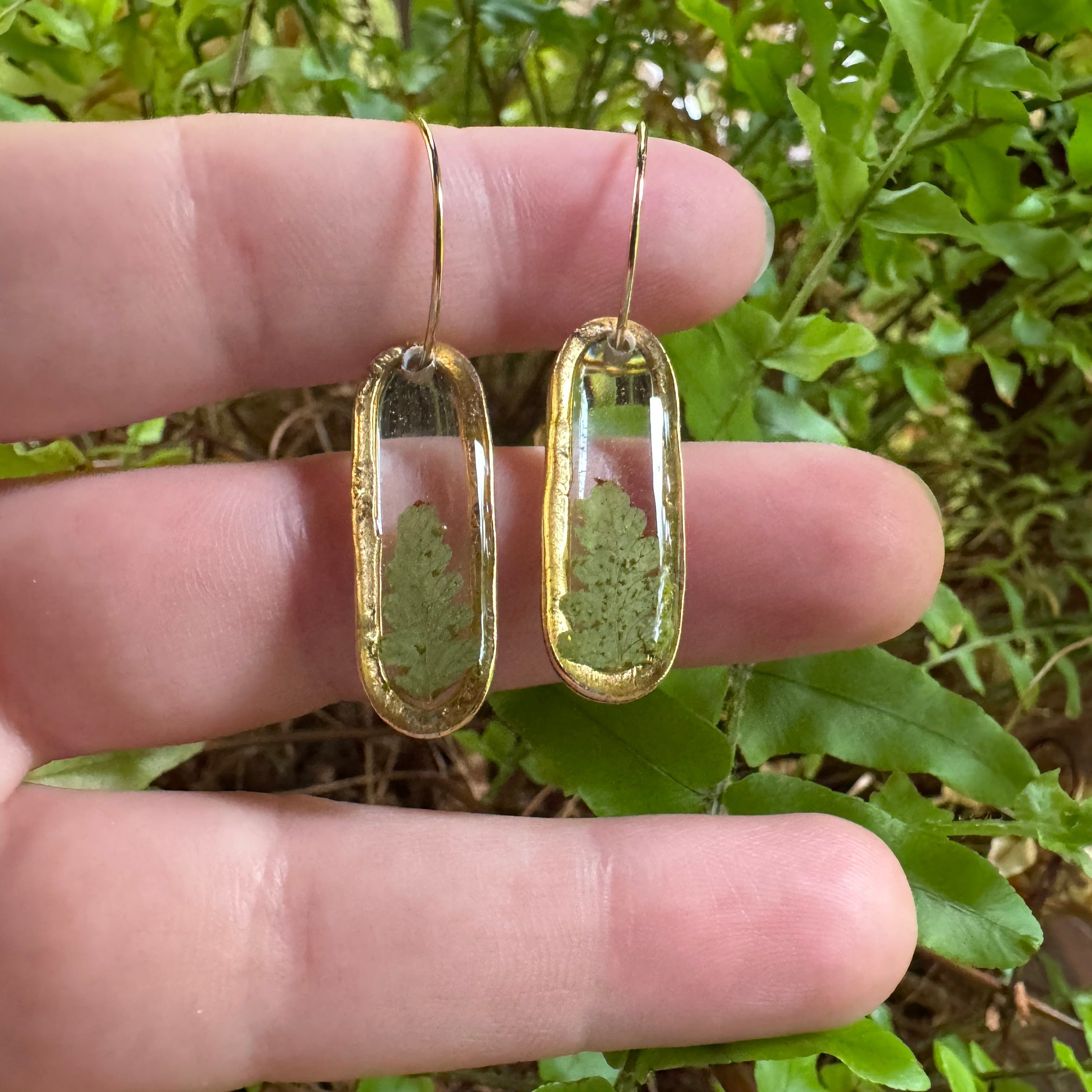 Fern Earrings – Real Pressed Fern Resin Earrings | Made To Order