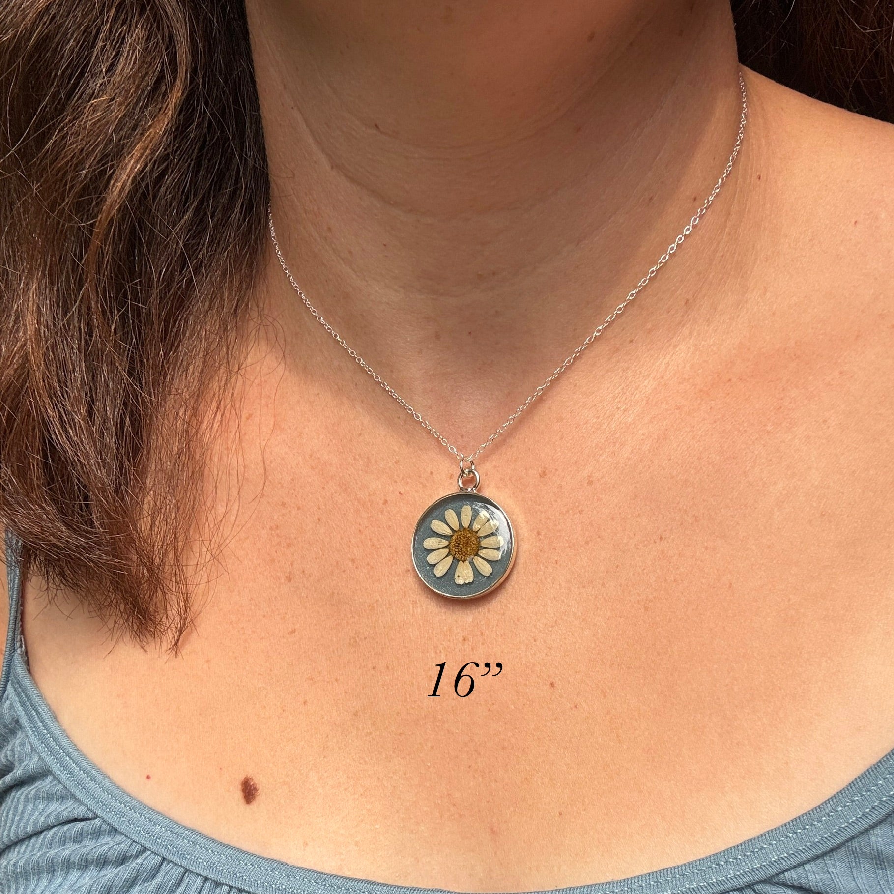 Daisy Necklace – Real Pressed Flower Resin Necklace | Made to Order