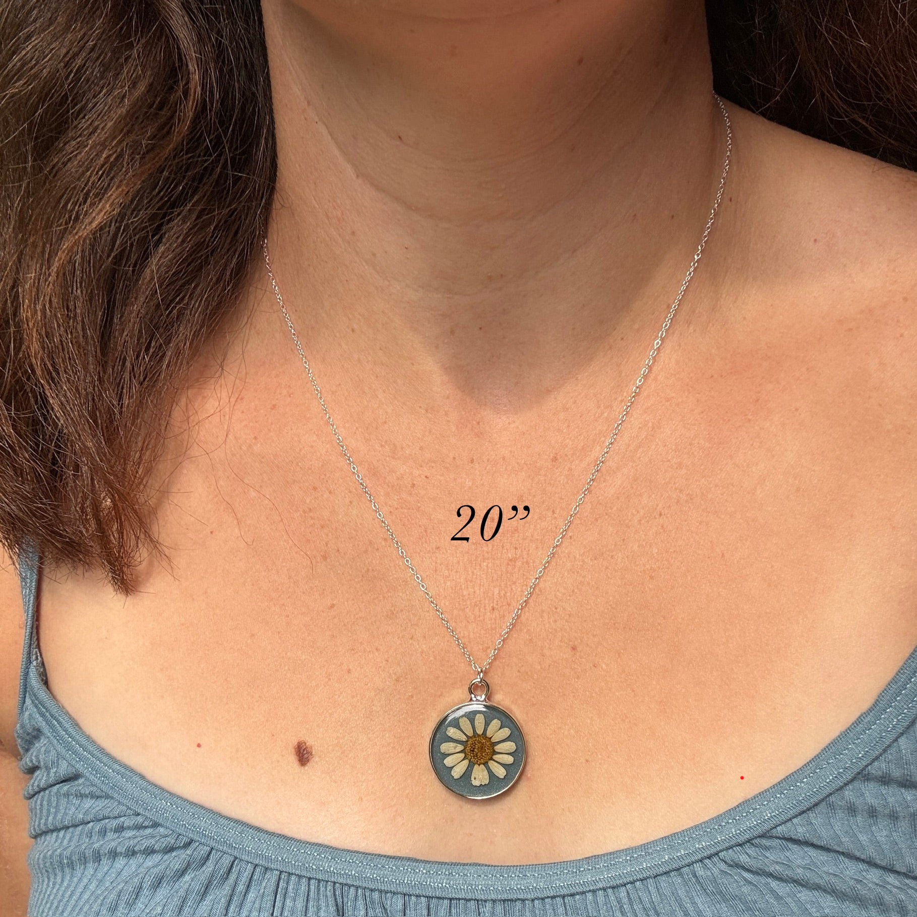 Daisy Necklace – Real Pressed Flower Resin Necklace | Made to Order